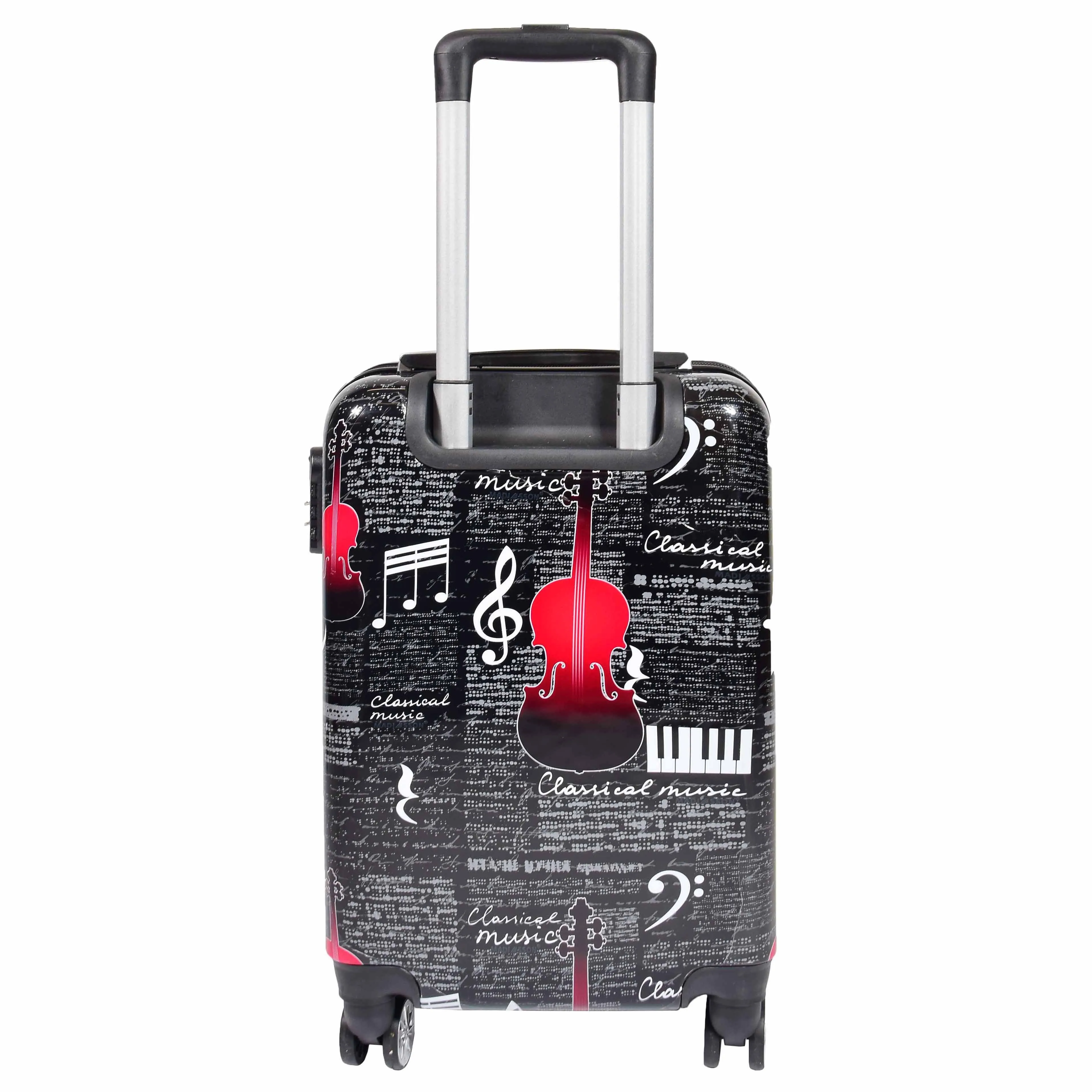 DR550 Four Wheeled Hard Cabin Luggage With Classical Music Print