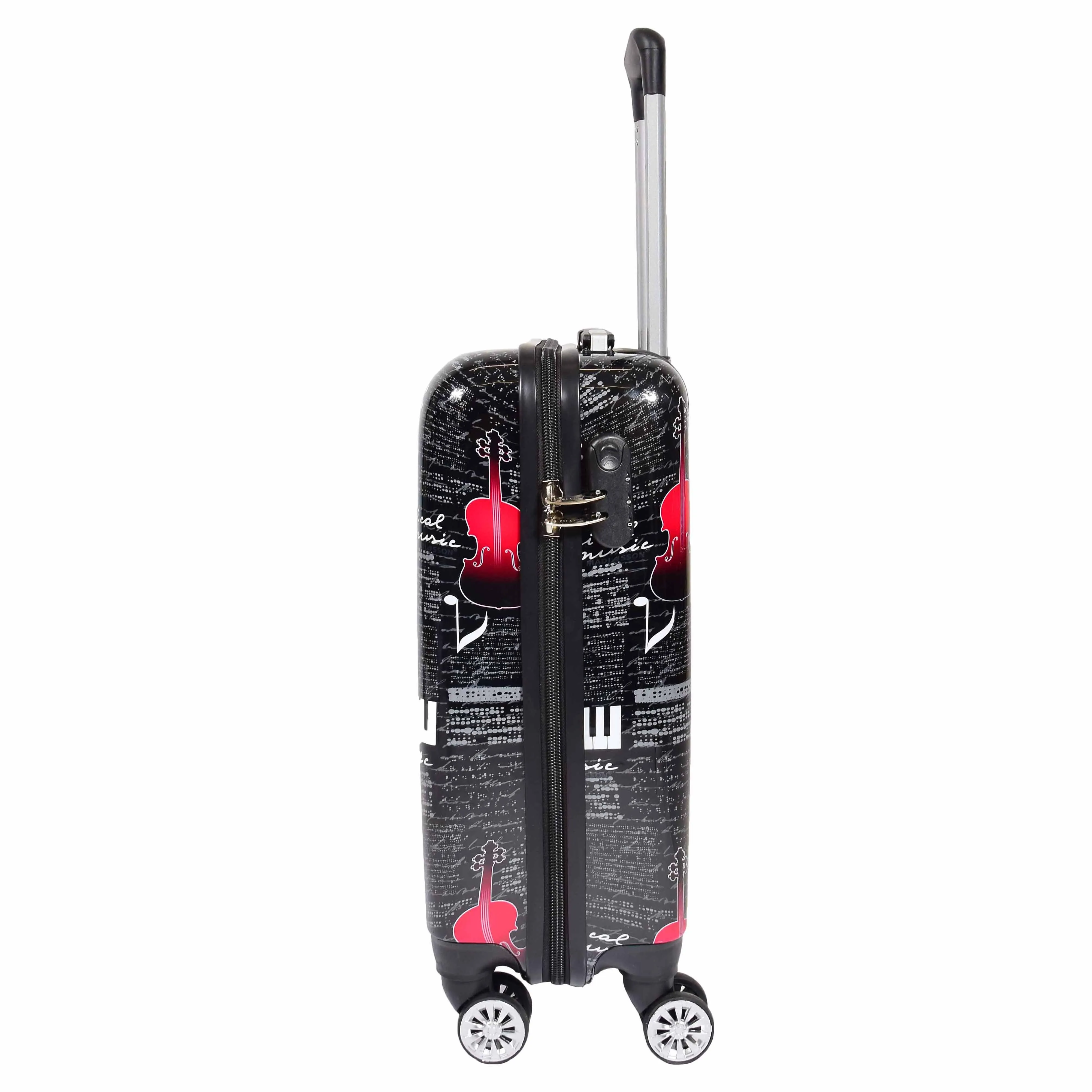 DR550 Four Wheeled Hard Cabin Luggage With Classical Music Print