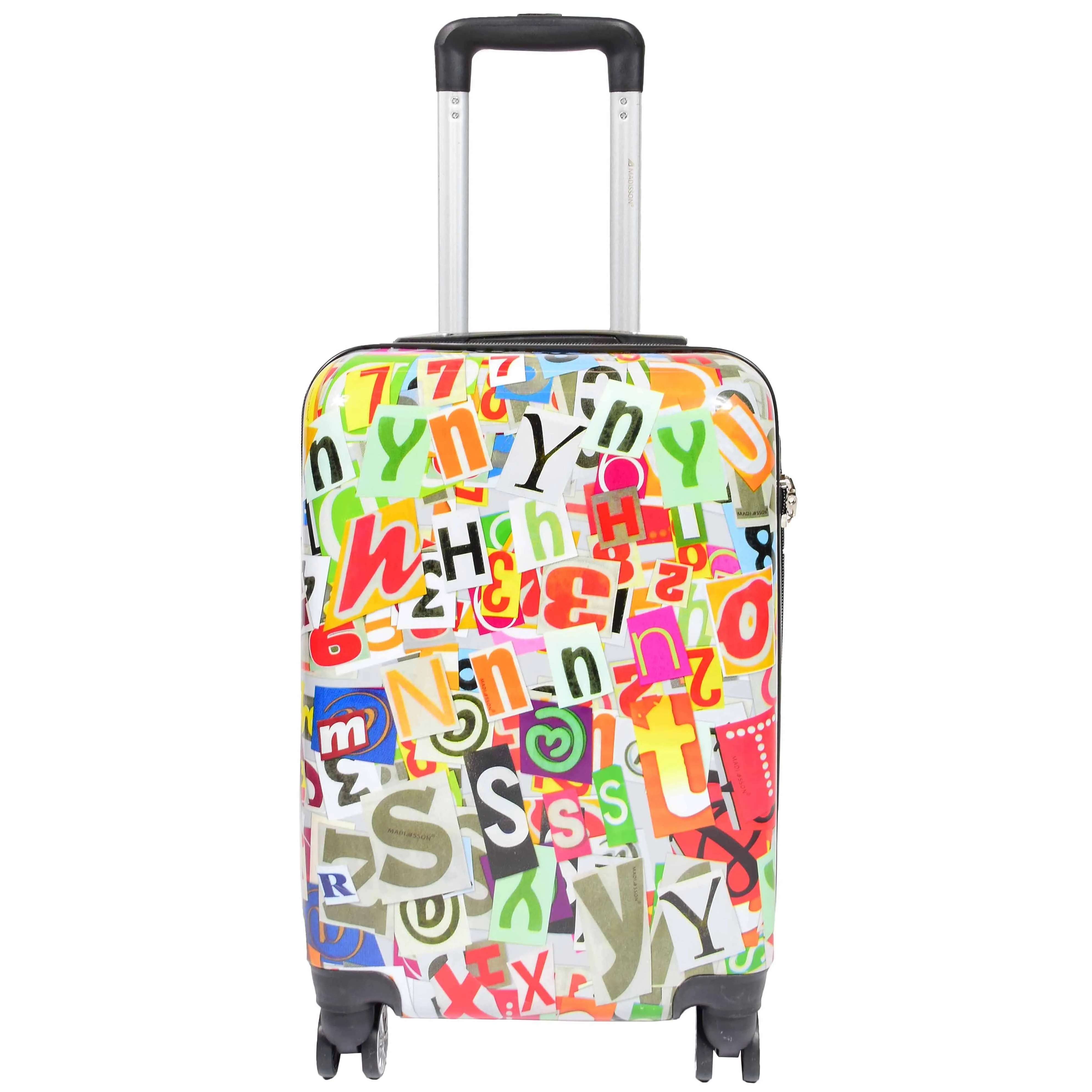 DR551 Four Wheeled Hard Cabin Luggage With Classical Alphabets Print