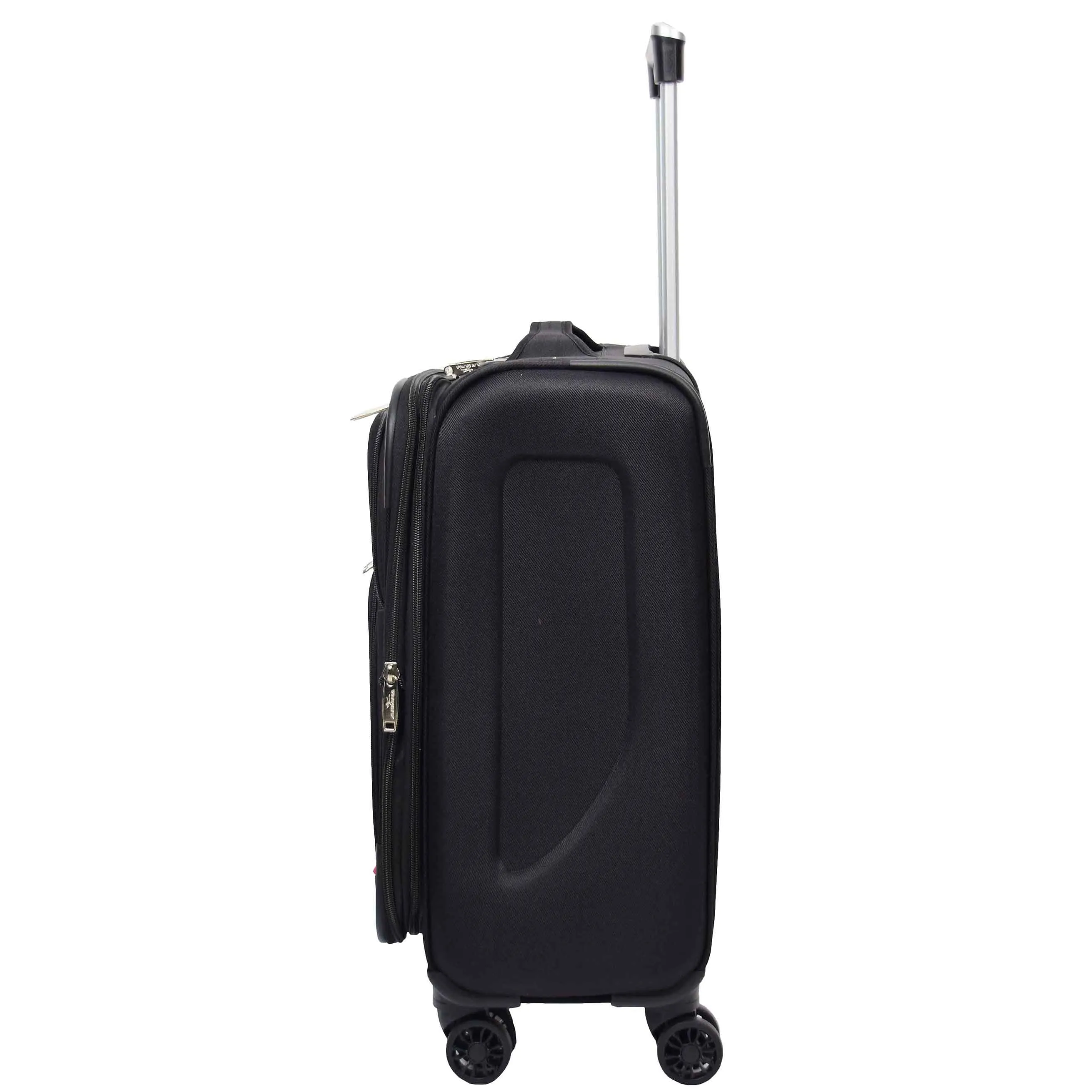 DR568 Soft Case Four Wheel Travel Luggage Suitcase Black