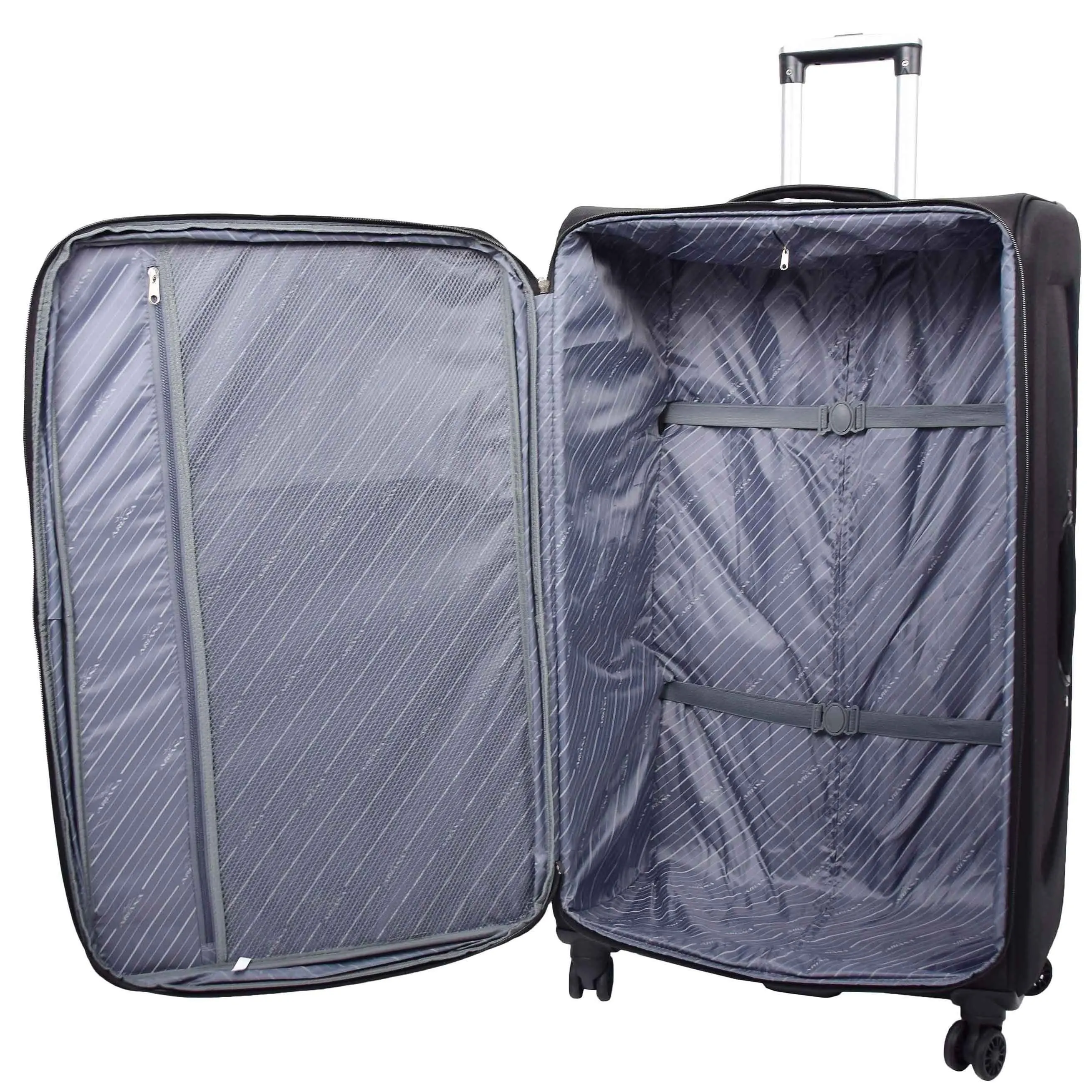 DR568 Soft Case Four Wheel Travel Luggage Suitcase Black