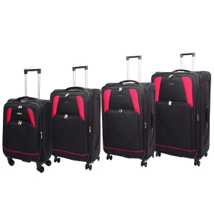 DR568 Soft Case Four Wheel Travel Luggage Suitcase Black