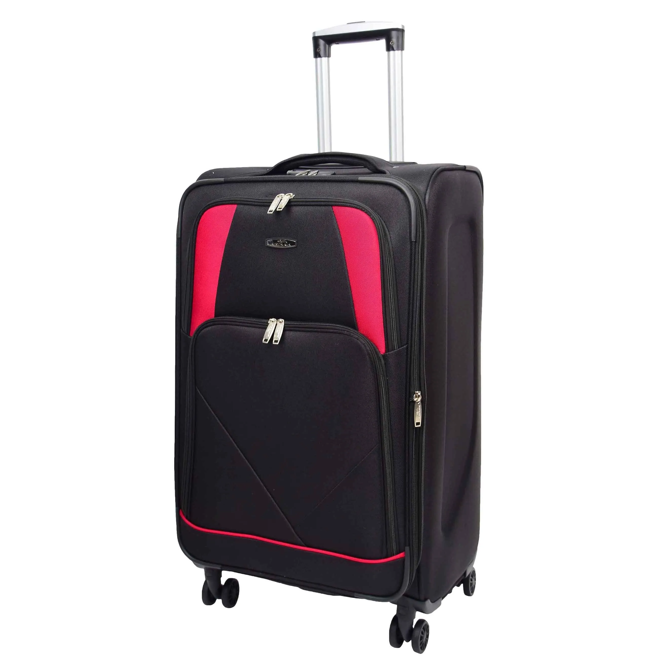 DR568 Soft Case Four Wheel Travel Luggage Suitcase Black
