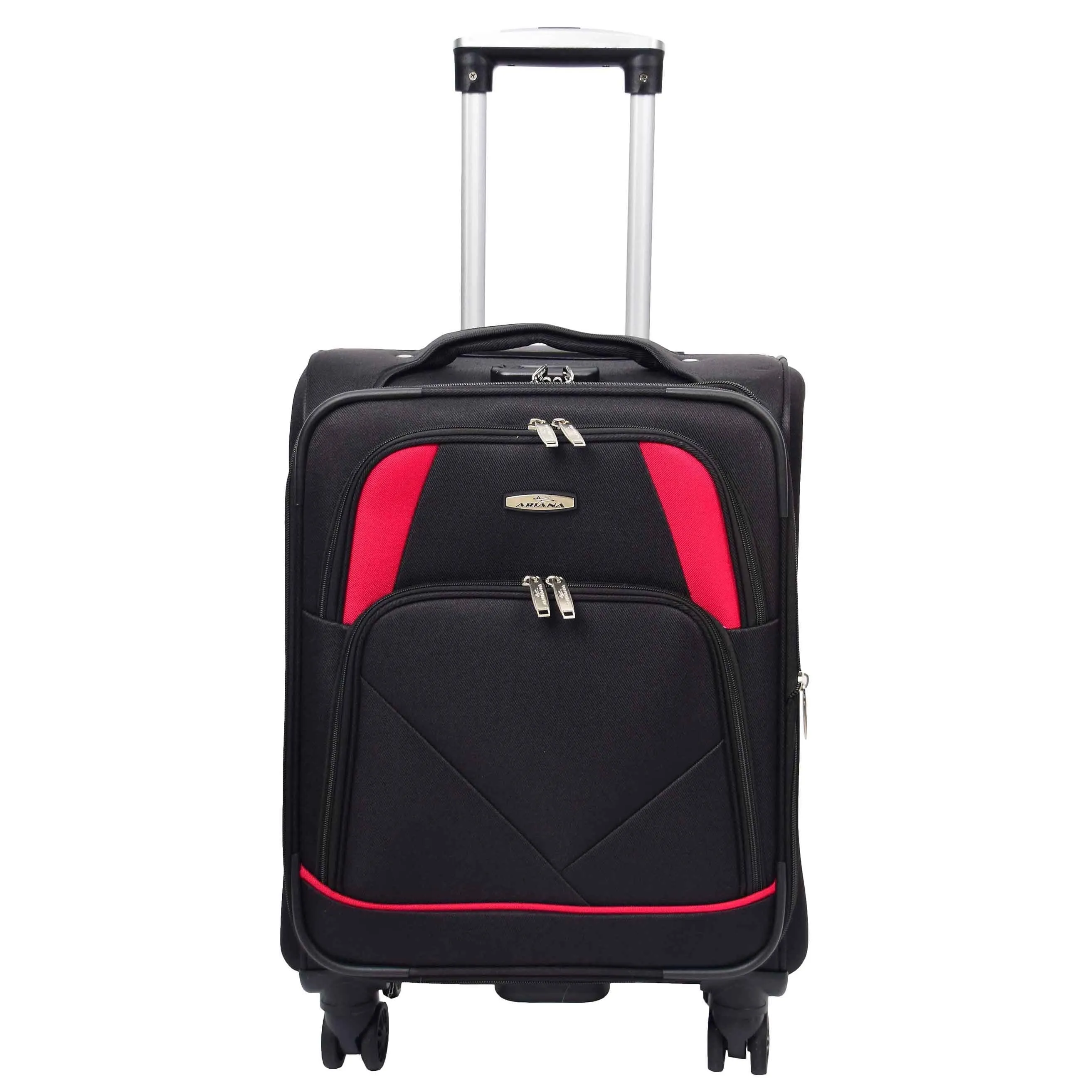 DR568 Soft Case Four Wheel Travel Luggage Suitcase Black