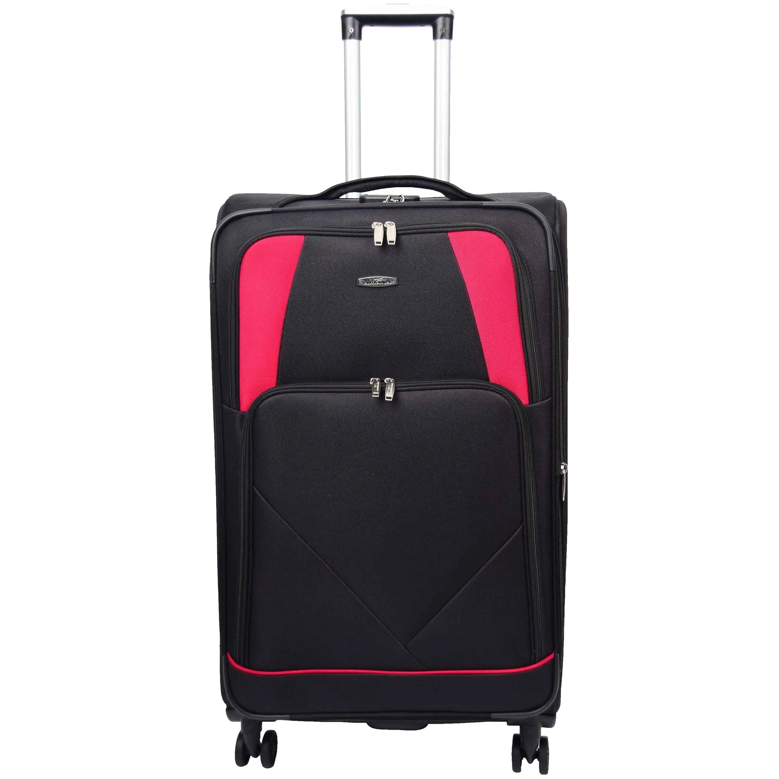 DR568 Soft Case Four Wheel Travel Luggage Suitcase Black