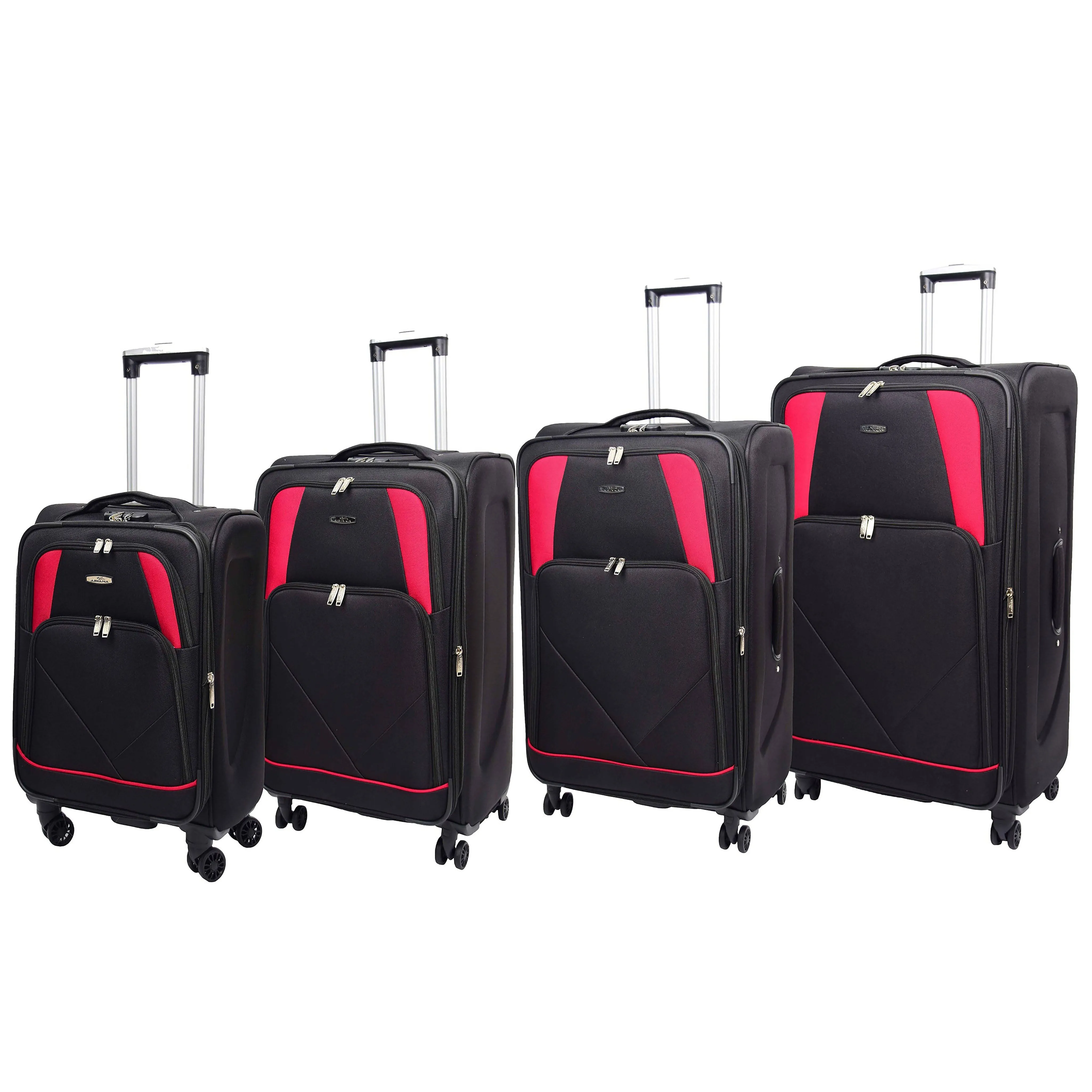 DR568 Soft Case Four Wheel Travel Luggage Suitcase Black