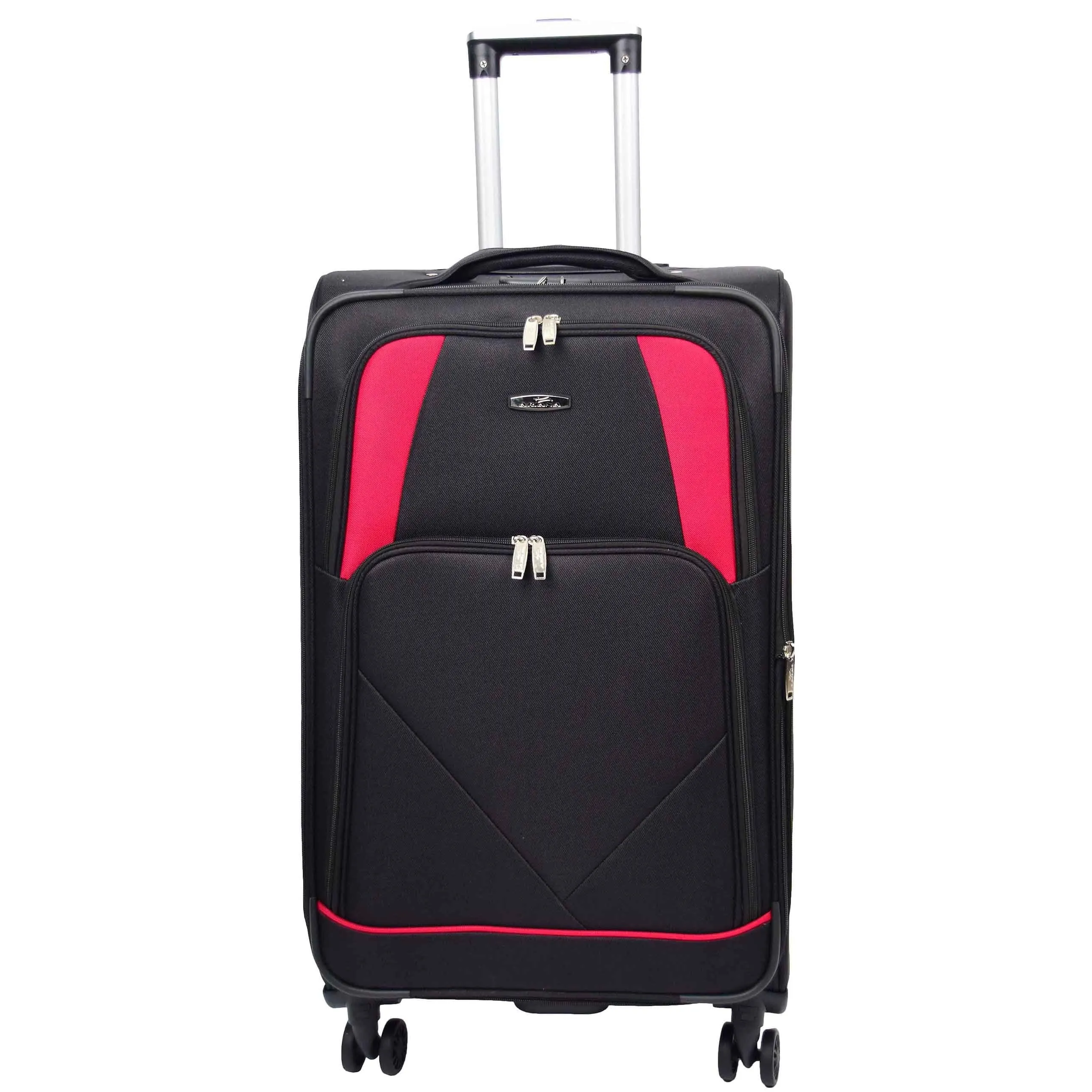 DR568 Soft Case Four Wheel Travel Luggage Suitcase Black