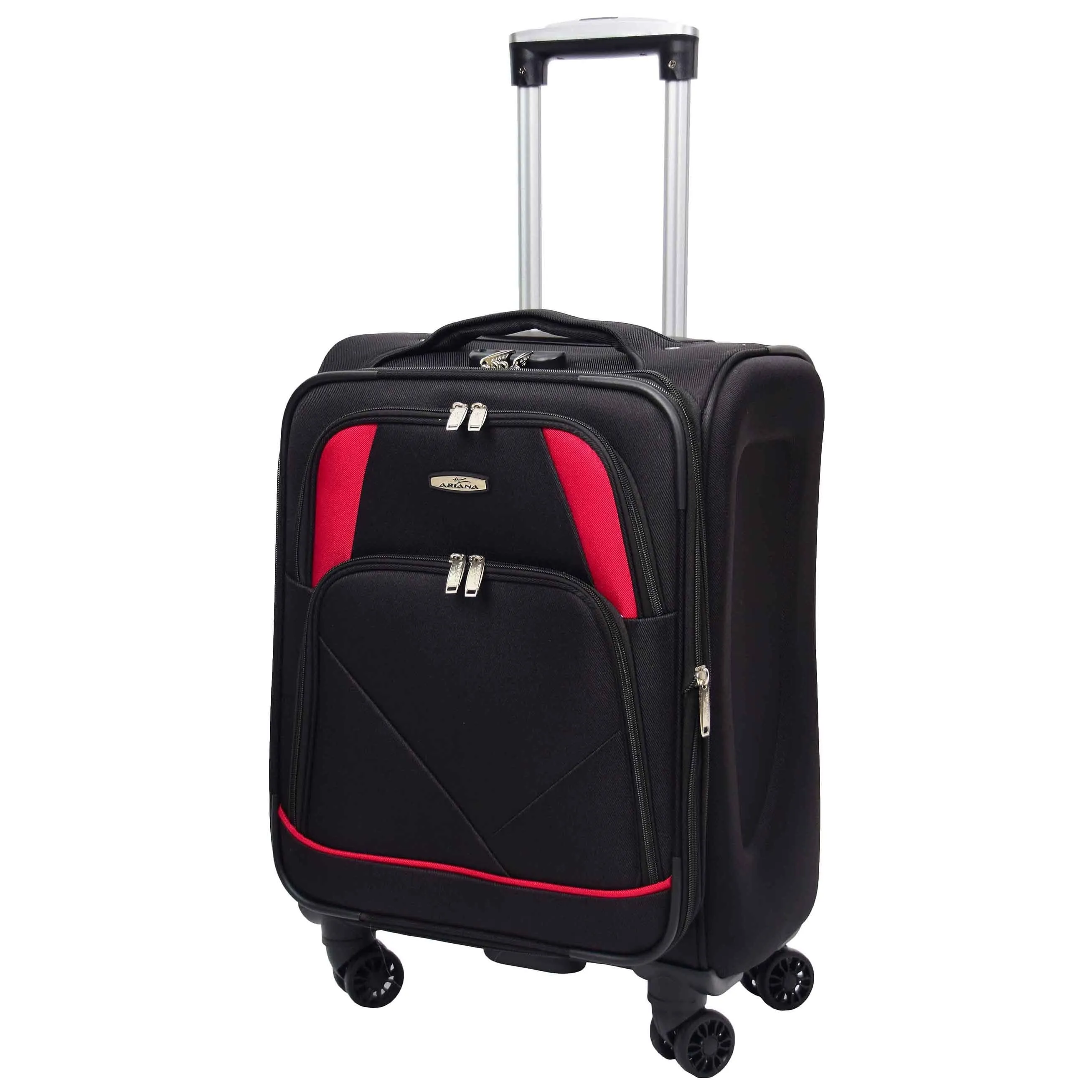 DR568 Soft Case Four Wheel Travel Luggage Suitcase Black