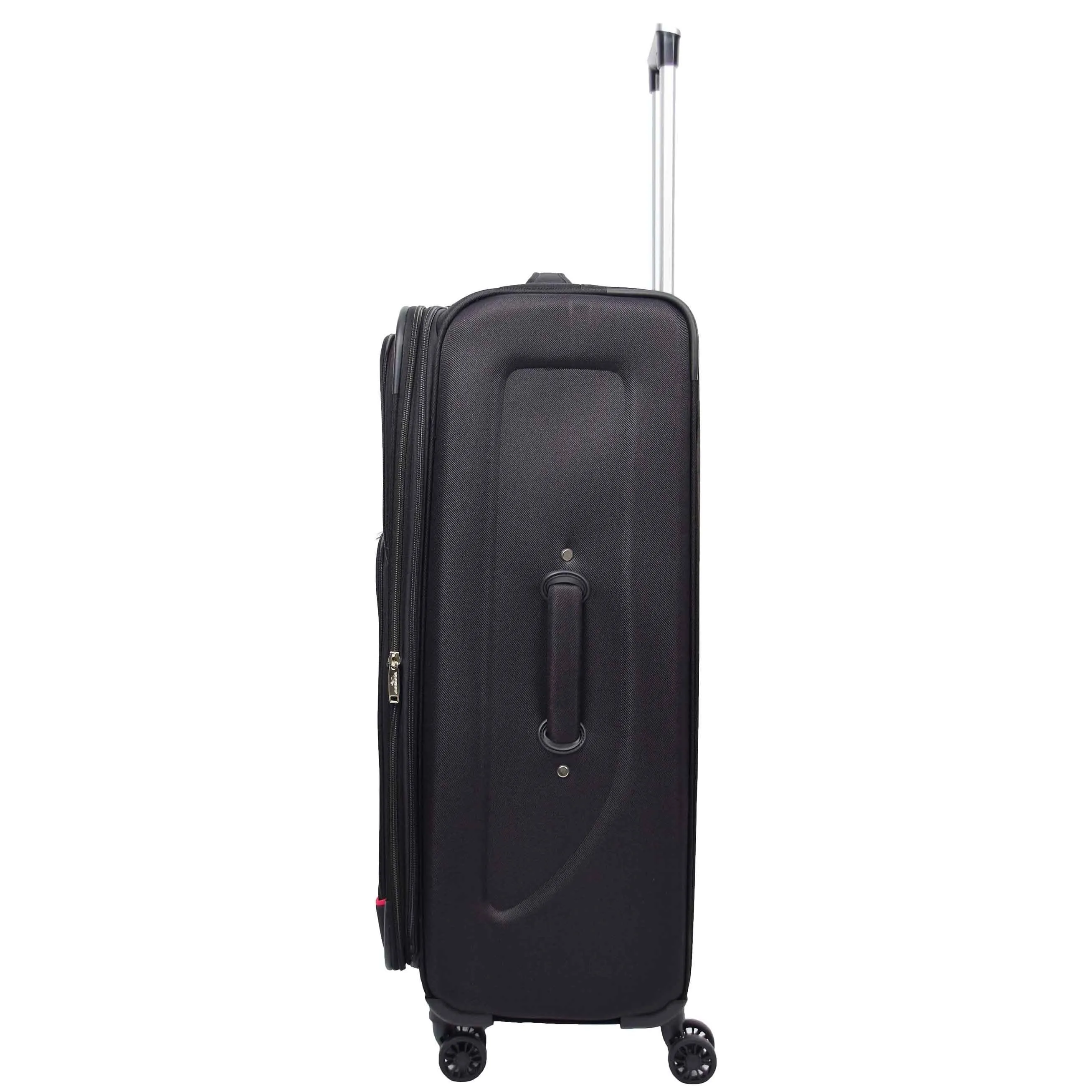 DR568 Soft Case Four Wheel Travel Luggage Suitcase Black