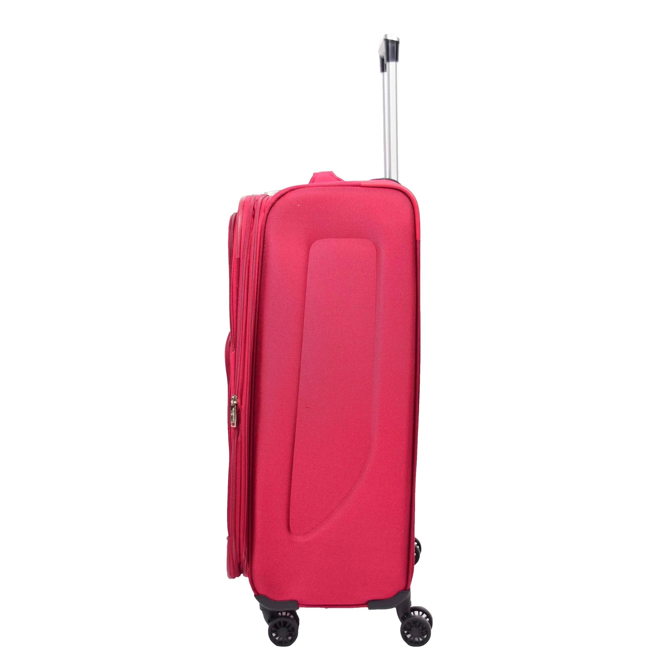 DR568 Soft Case Four Wheel Travel Luggage Suitcase Burgundy
