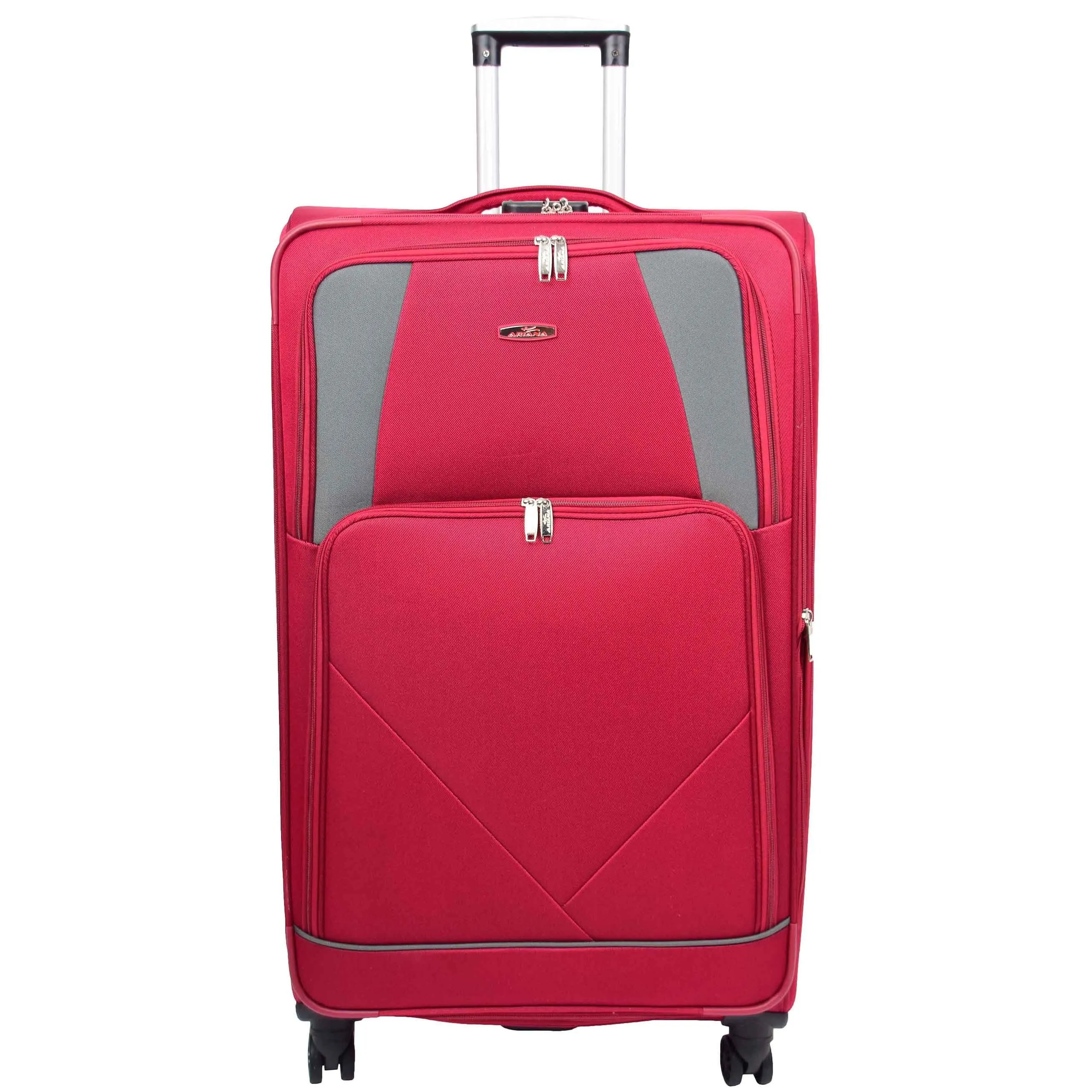DR568 Soft Case Four Wheel Travel Luggage Suitcase Burgundy
