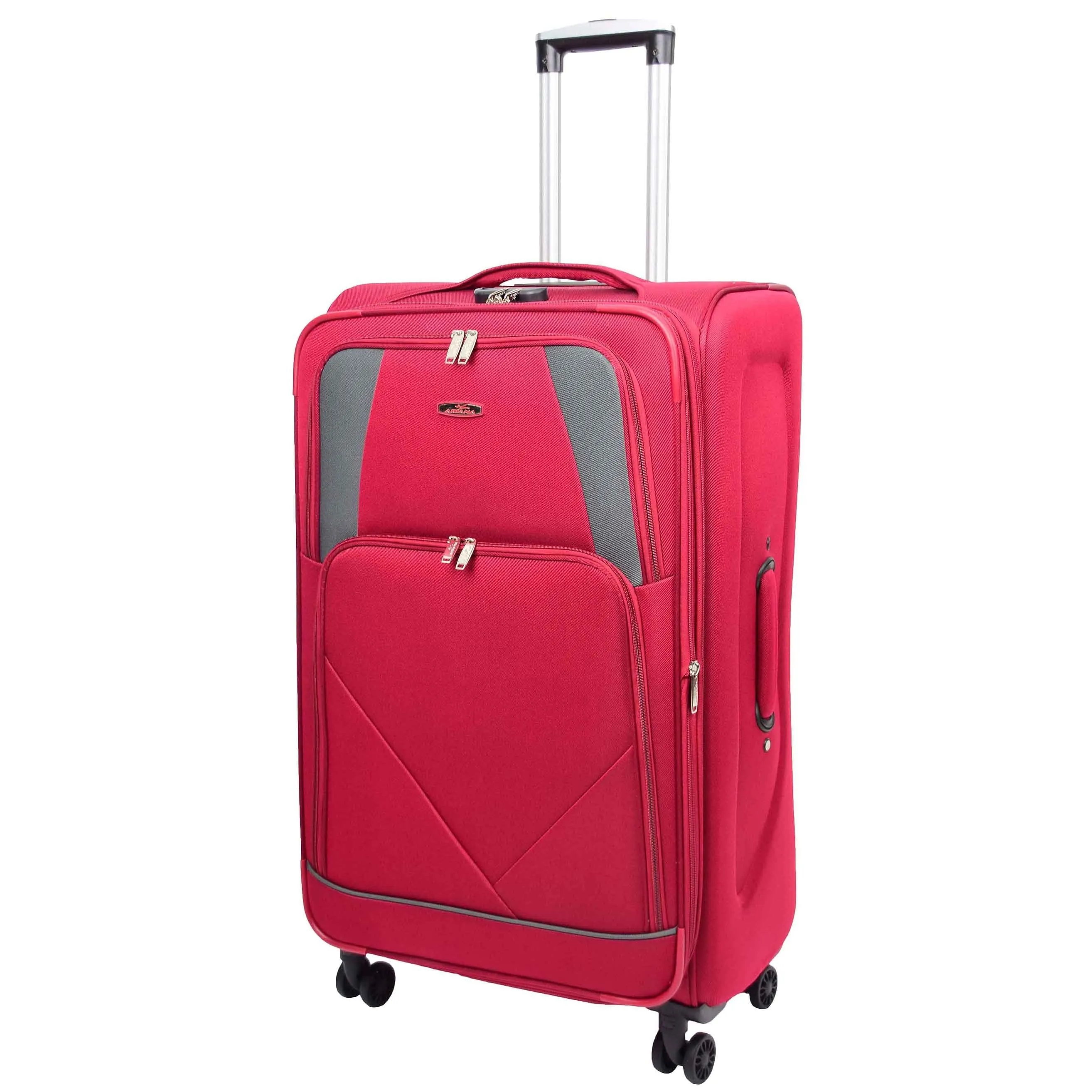 DR568 Soft Case Four Wheel Travel Luggage Suitcase Burgundy