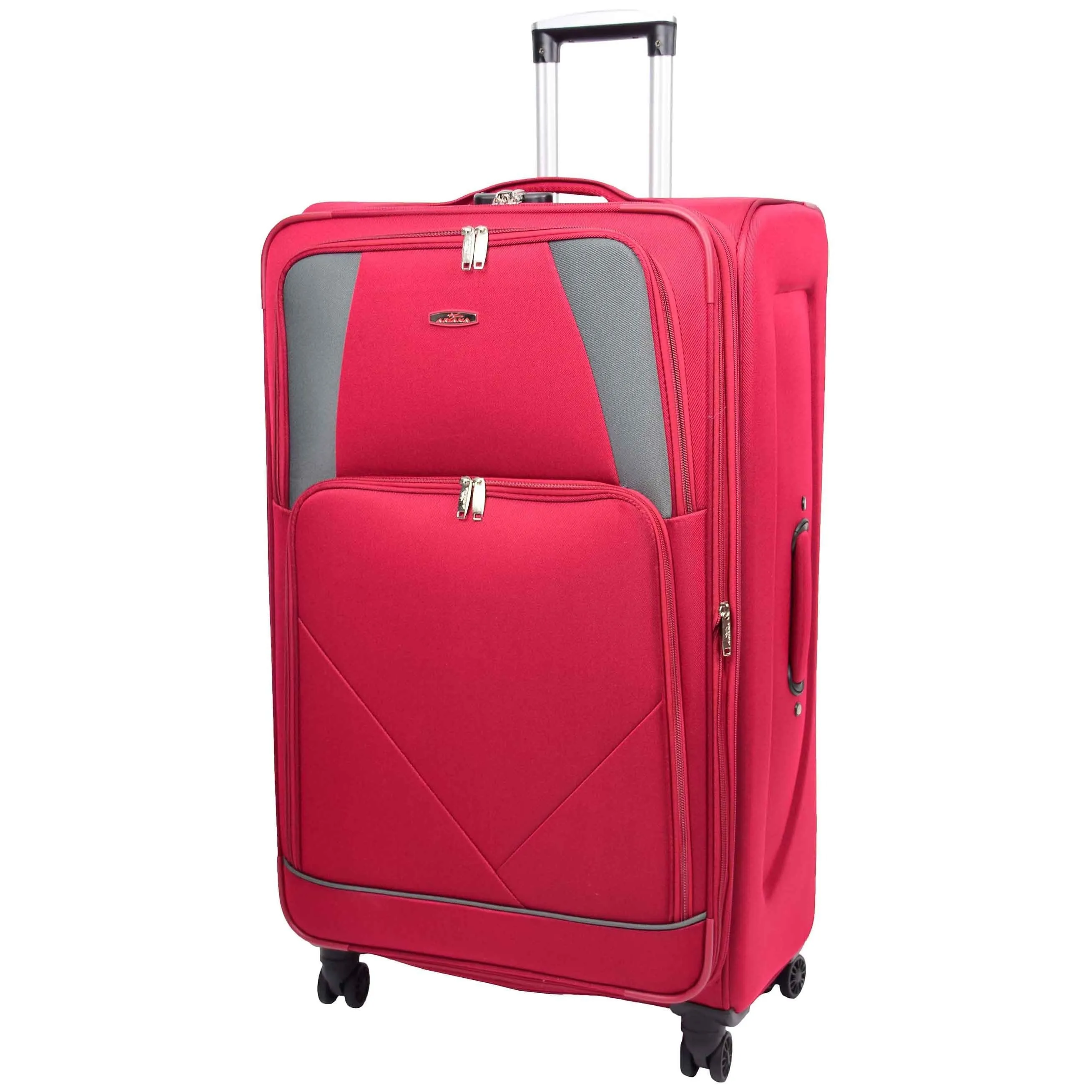 DR568 Soft Case Four Wheel Travel Luggage Suitcase Burgundy