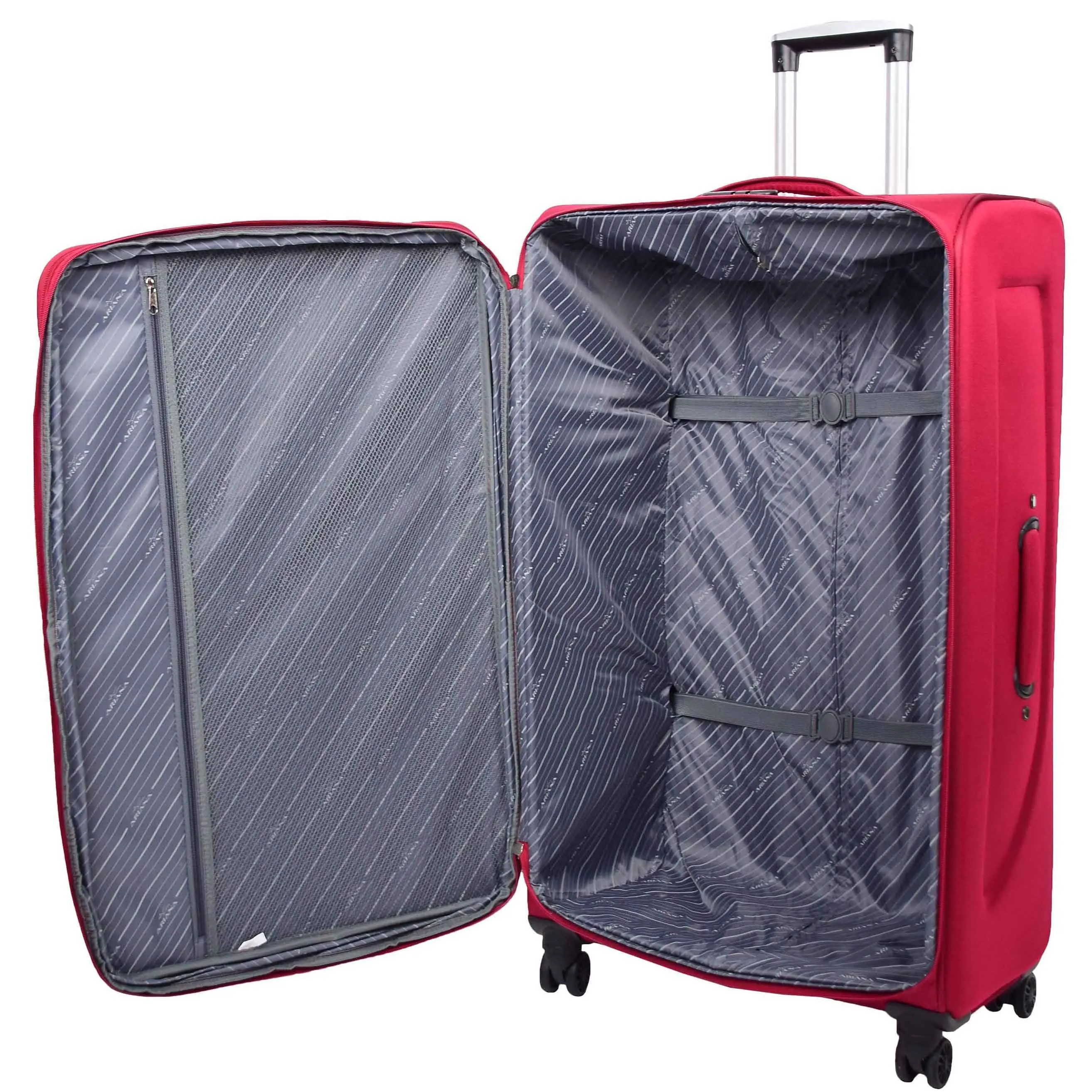 DR568 Soft Case Four Wheel Travel Luggage Suitcase Burgundy