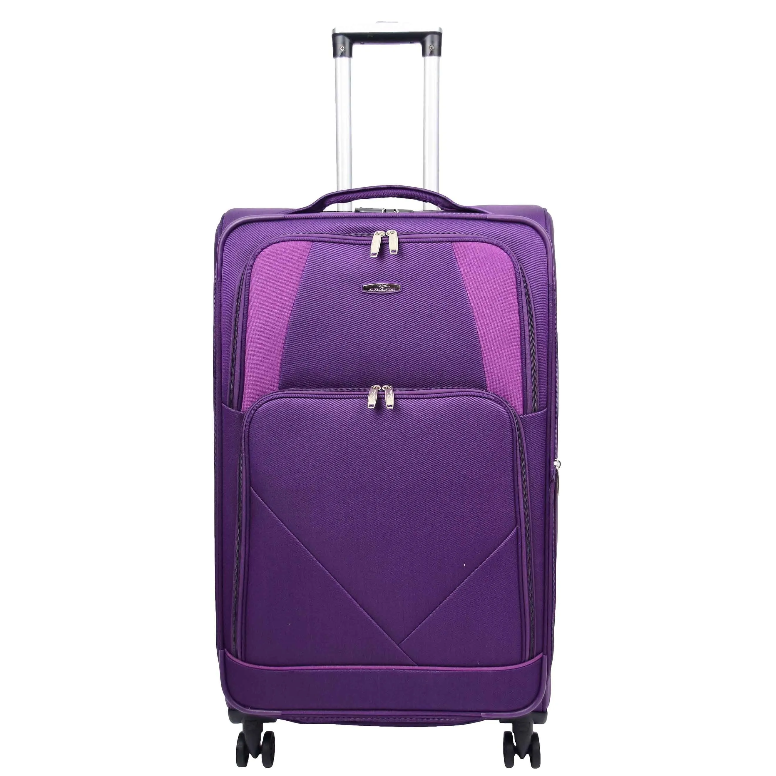 DR568 Soft Case Four Wheel Travel Luggage Suitcase Purple