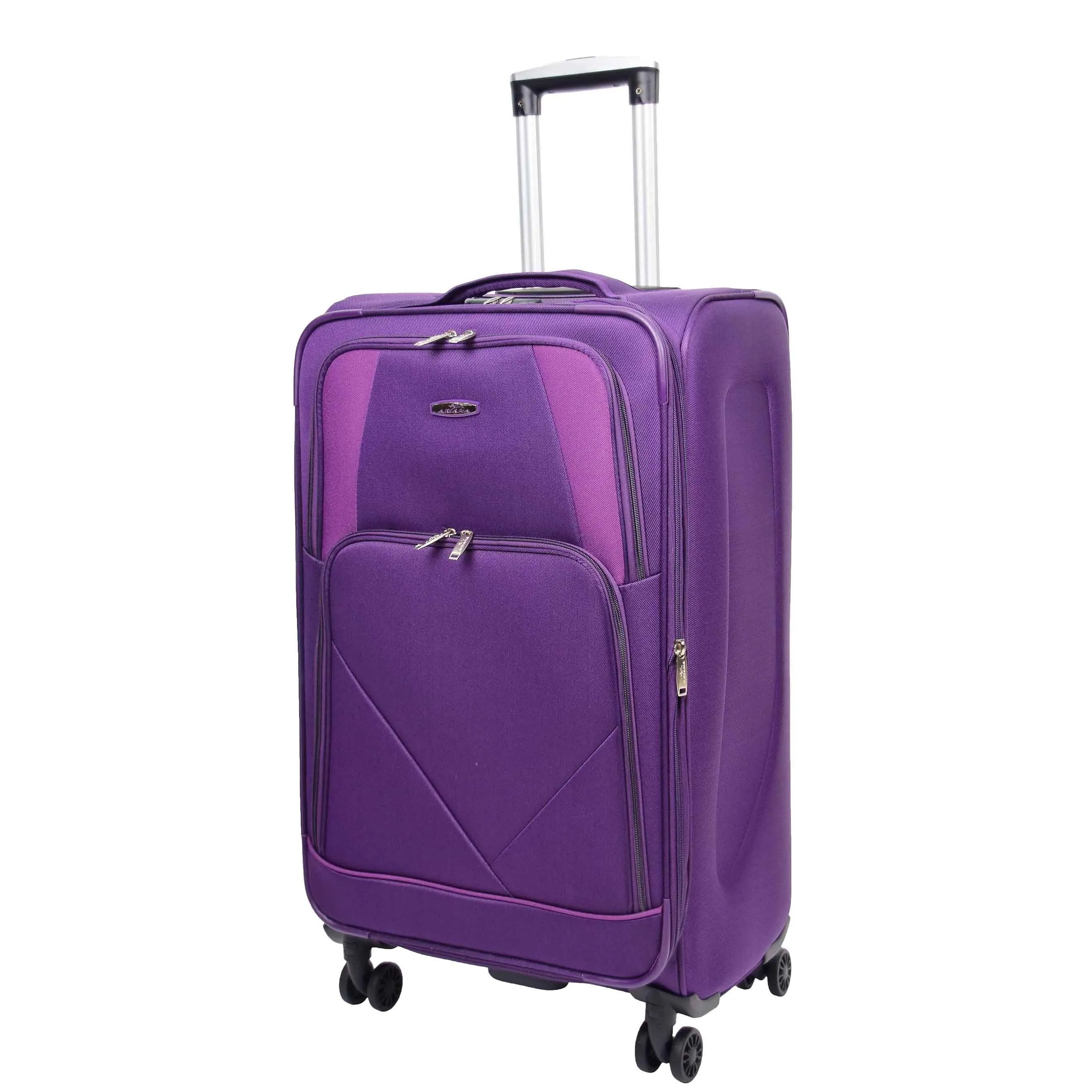DR568 Soft Case Four Wheel Travel Luggage Suitcase Purple
