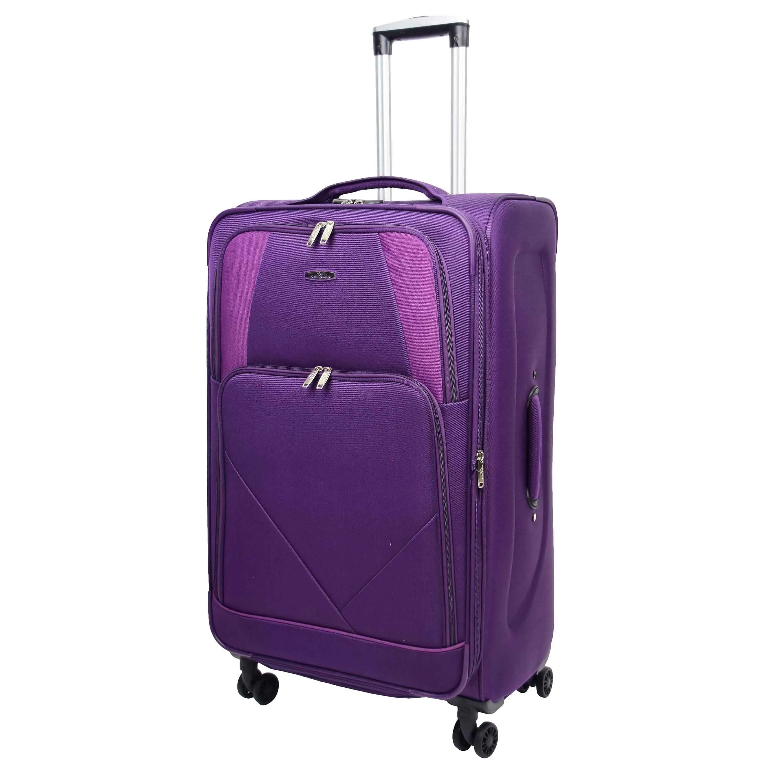 DR568 Soft Case Four Wheel Travel Luggage Suitcase Purple