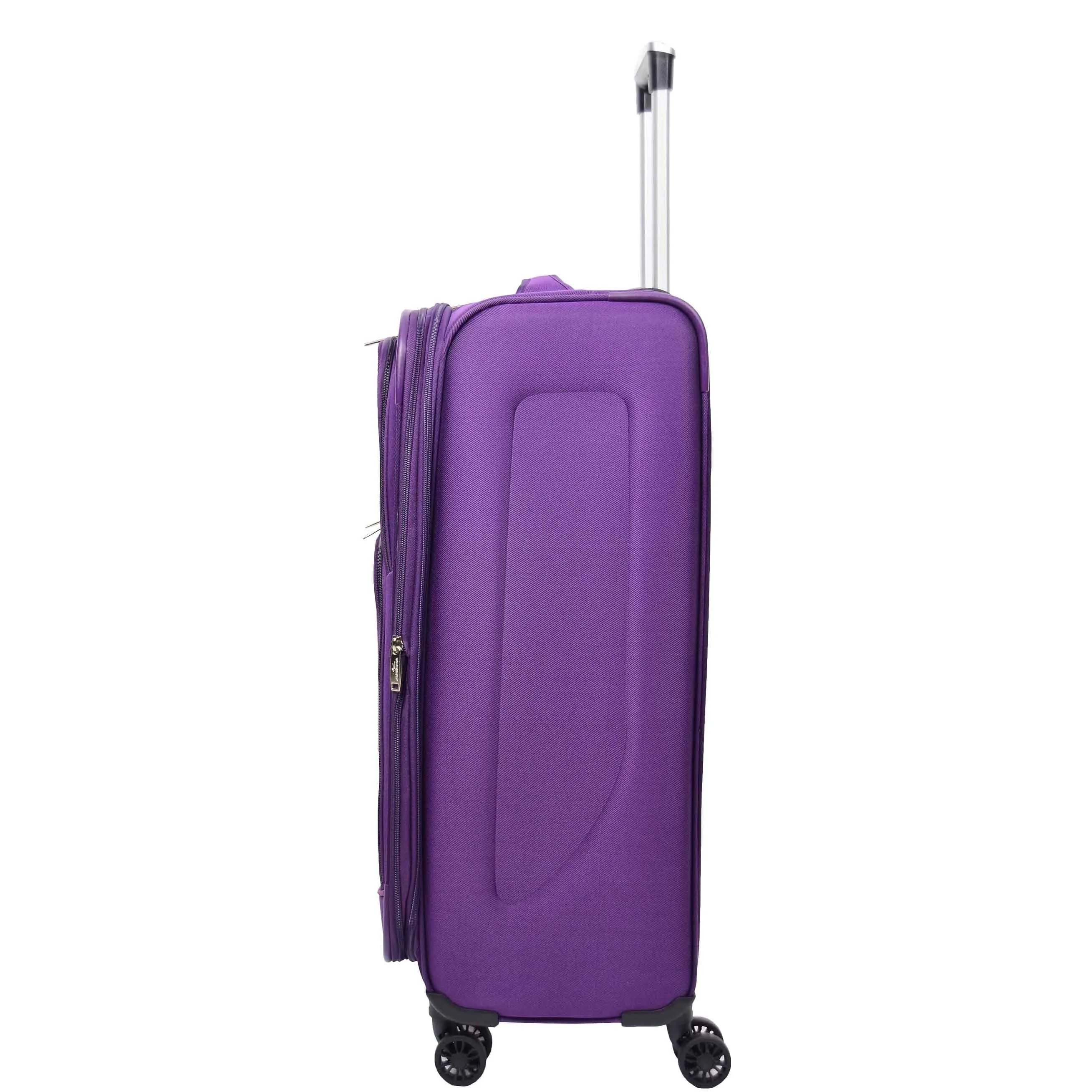 DR568 Soft Case Four Wheel Travel Luggage Suitcase Purple