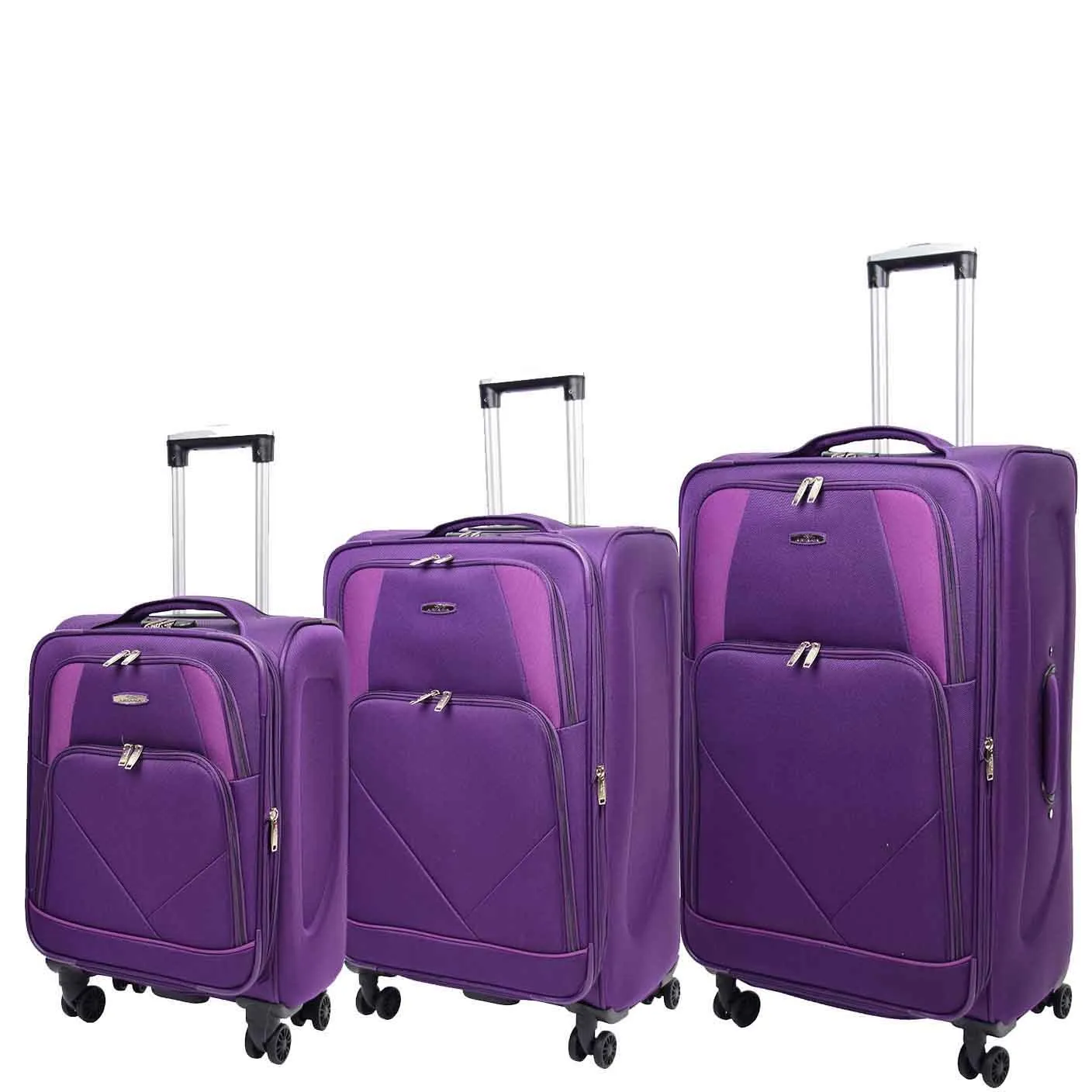 DR568 Soft Case Four Wheel Travel Luggage Suitcase Purple