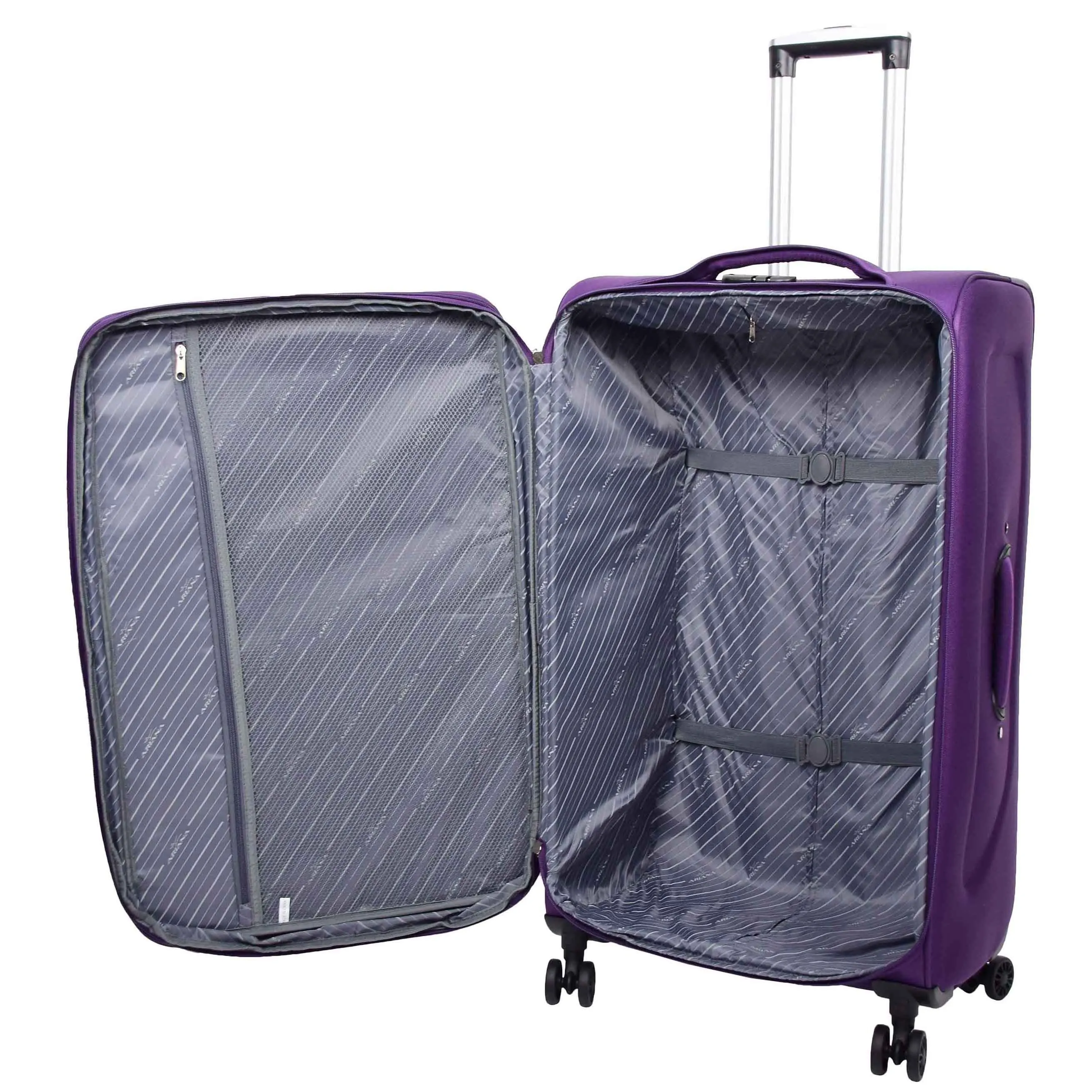 DR568 Soft Case Four Wheel Travel Luggage Suitcase Purple