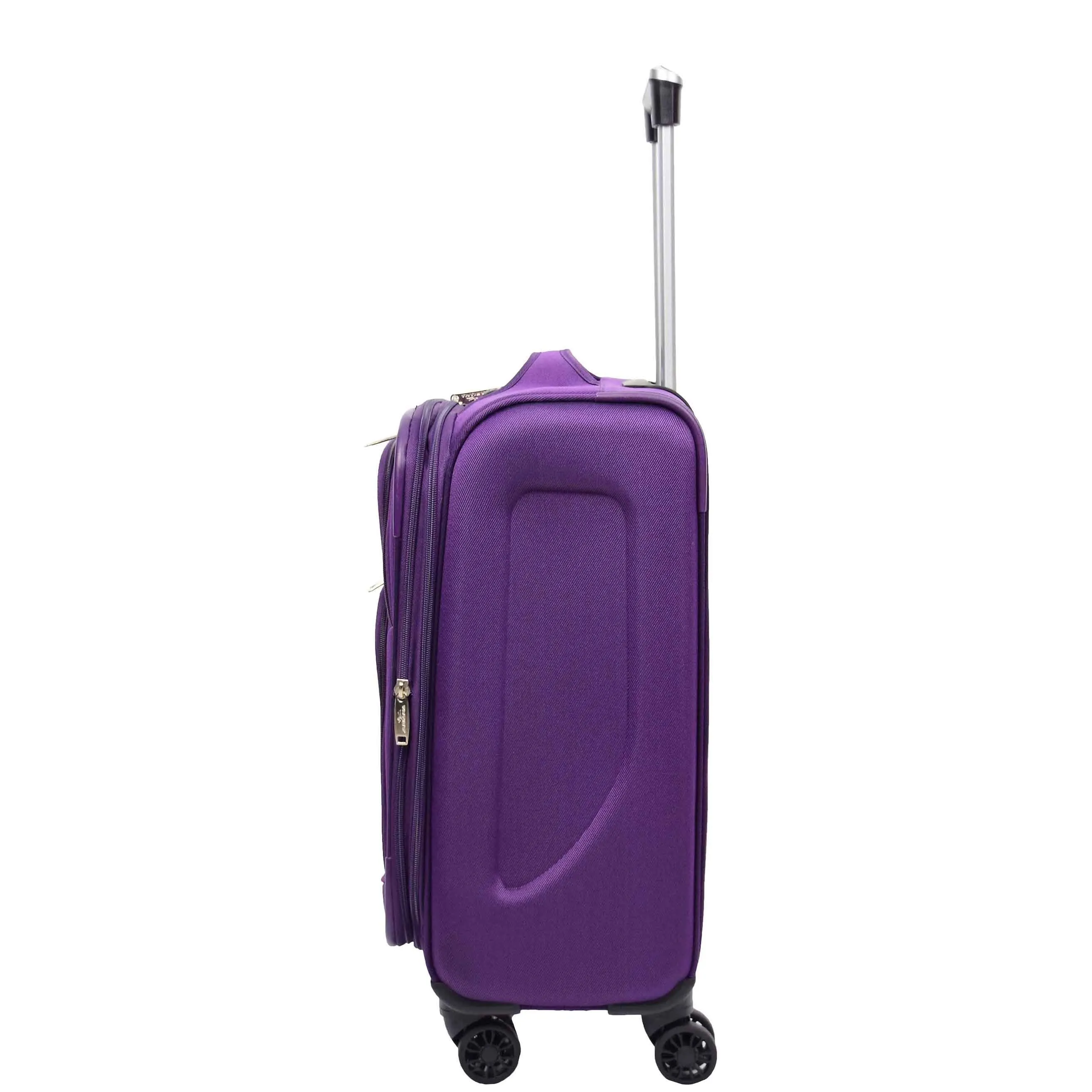DR568 Soft Case Four Wheel Travel Luggage Suitcase Purple