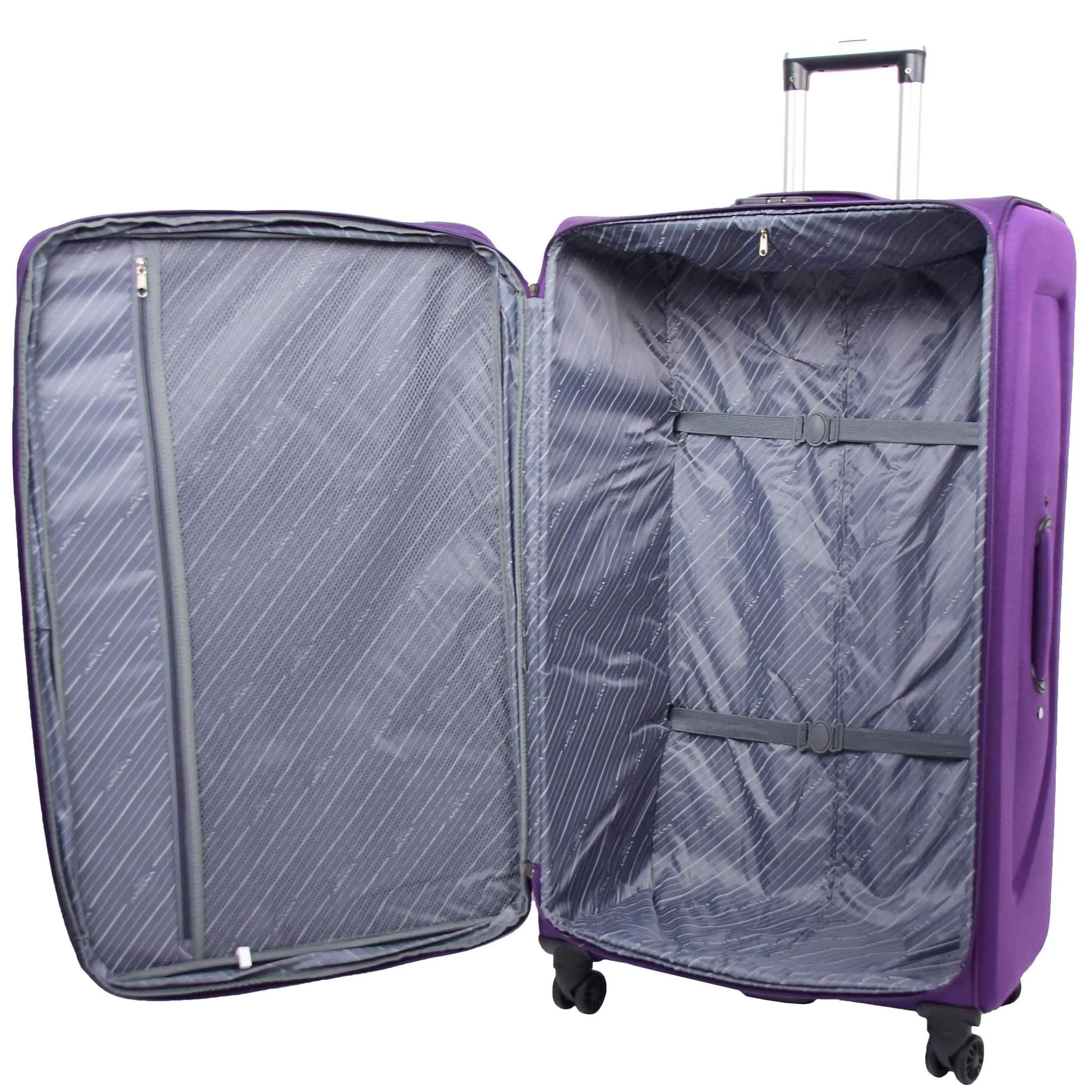 DR568 Soft Case Four Wheel Travel Luggage Suitcase Purple