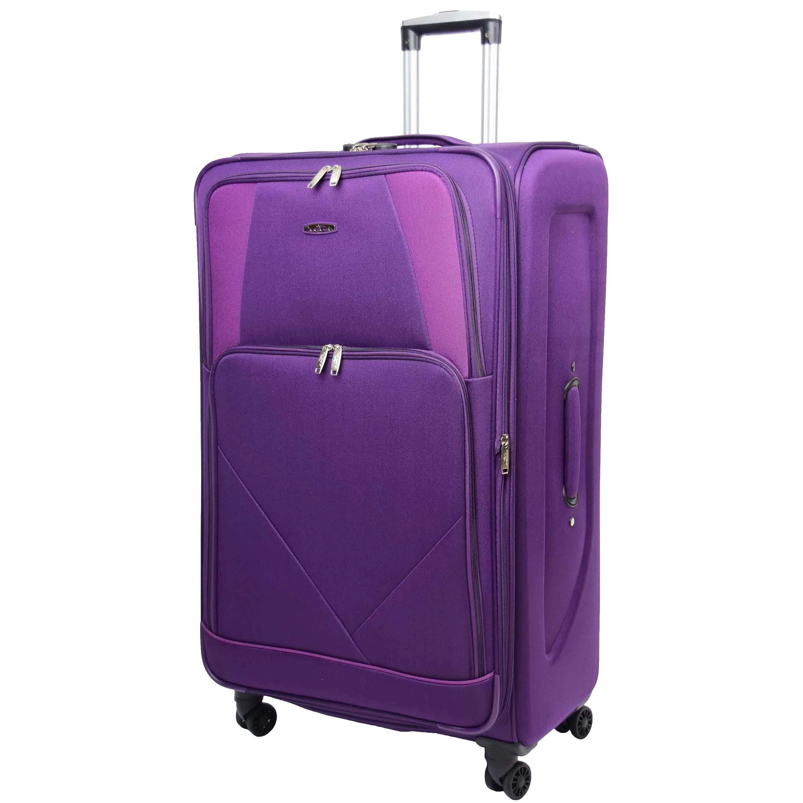 DR568 Soft Case Four Wheel Travel Luggage Suitcase Purple