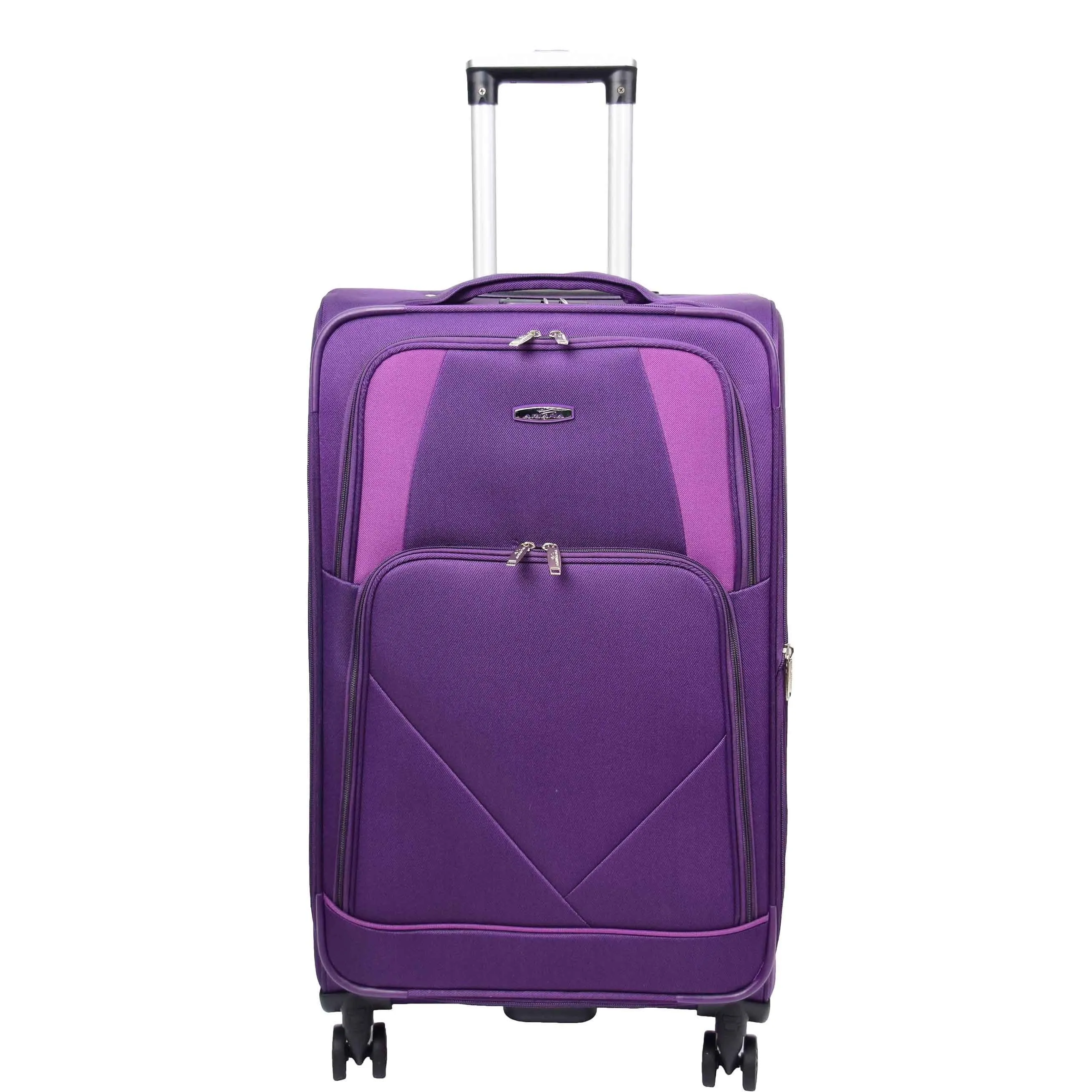 DR568 Soft Case Four Wheel Travel Luggage Suitcase Purple