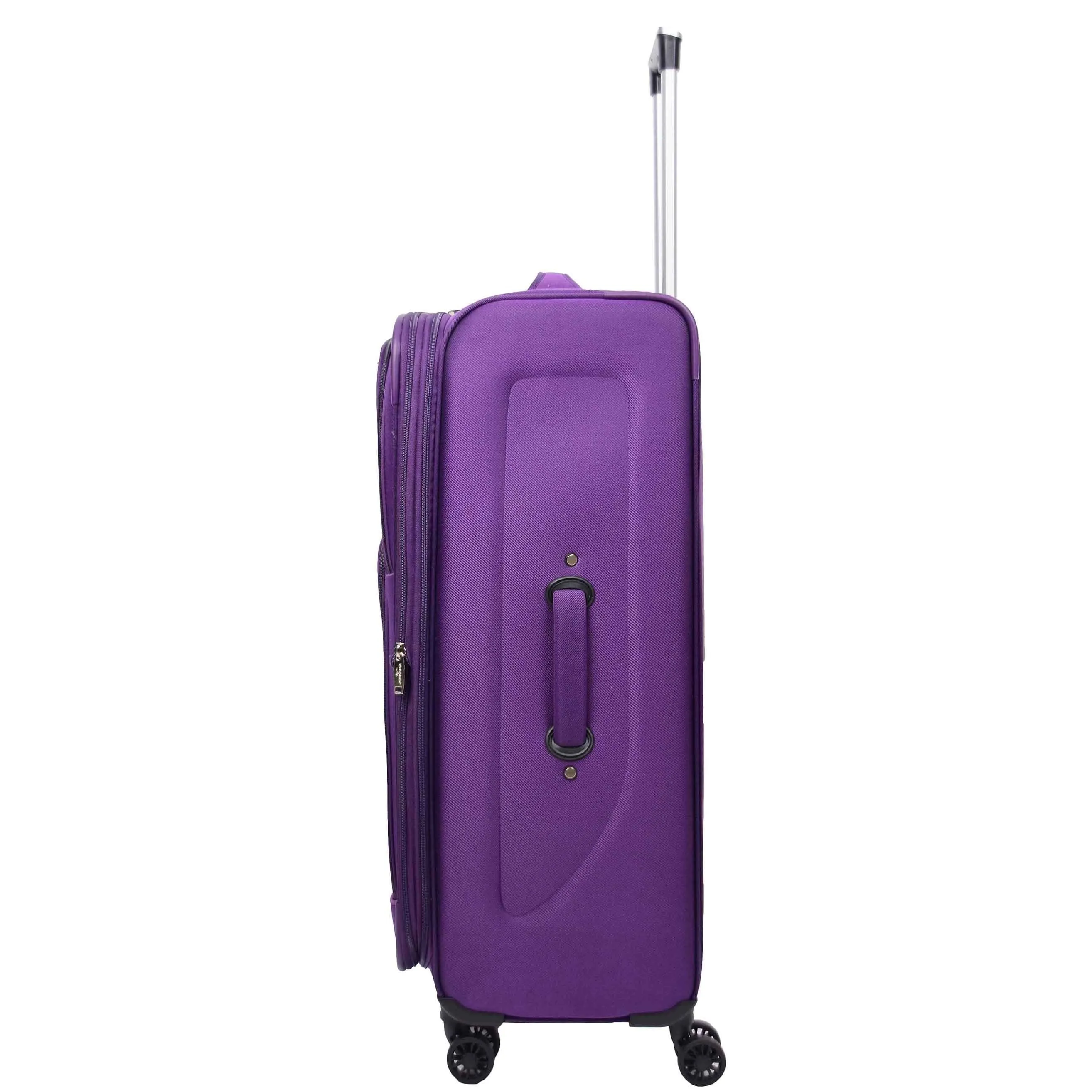 DR568 Soft Case Four Wheel Travel Luggage Suitcase Purple