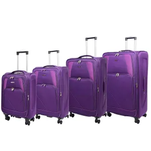 DR568 Soft Case Four Wheel Travel Luggage Suitcase Purple