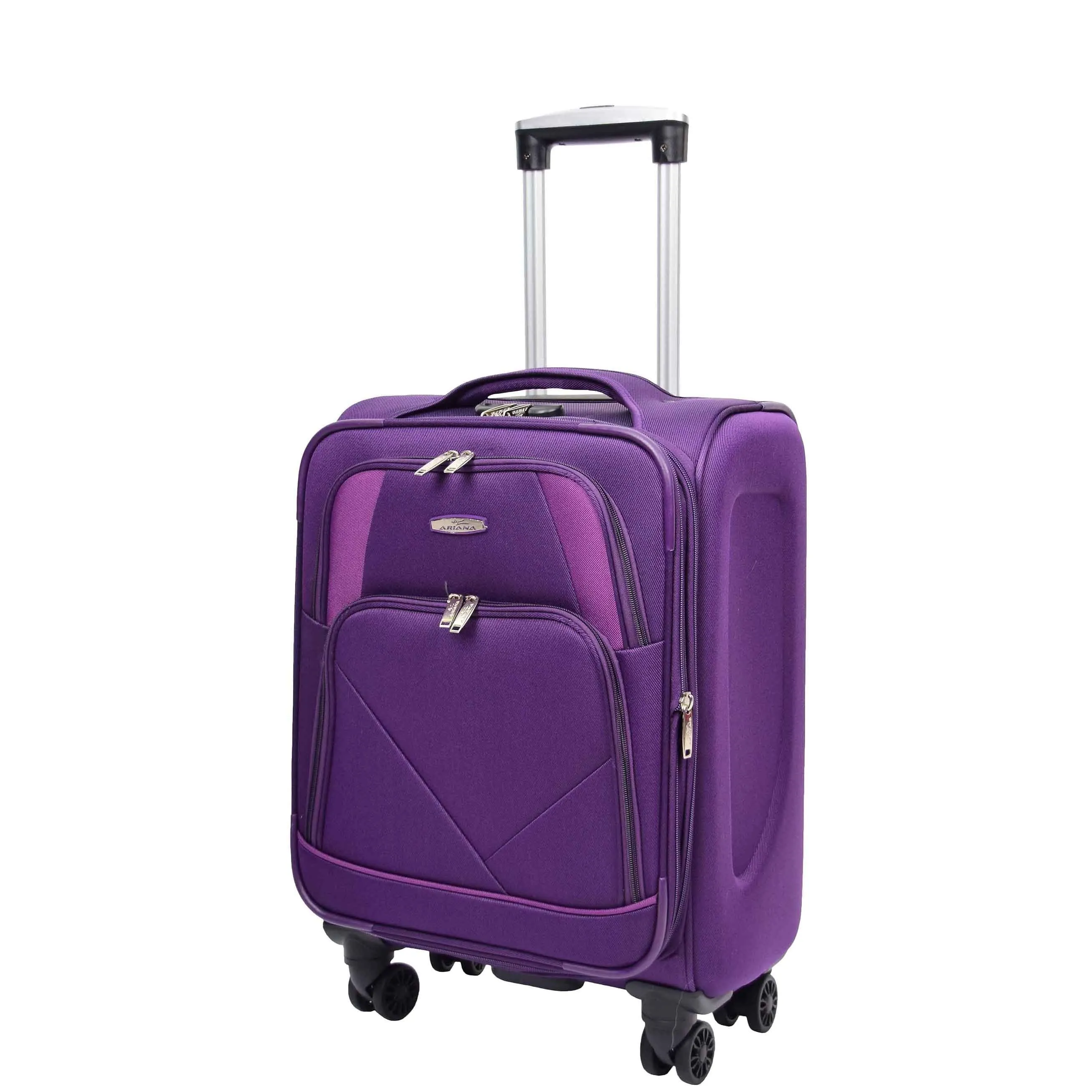 DR568 Soft Case Four Wheel Travel Luggage Suitcase Purple