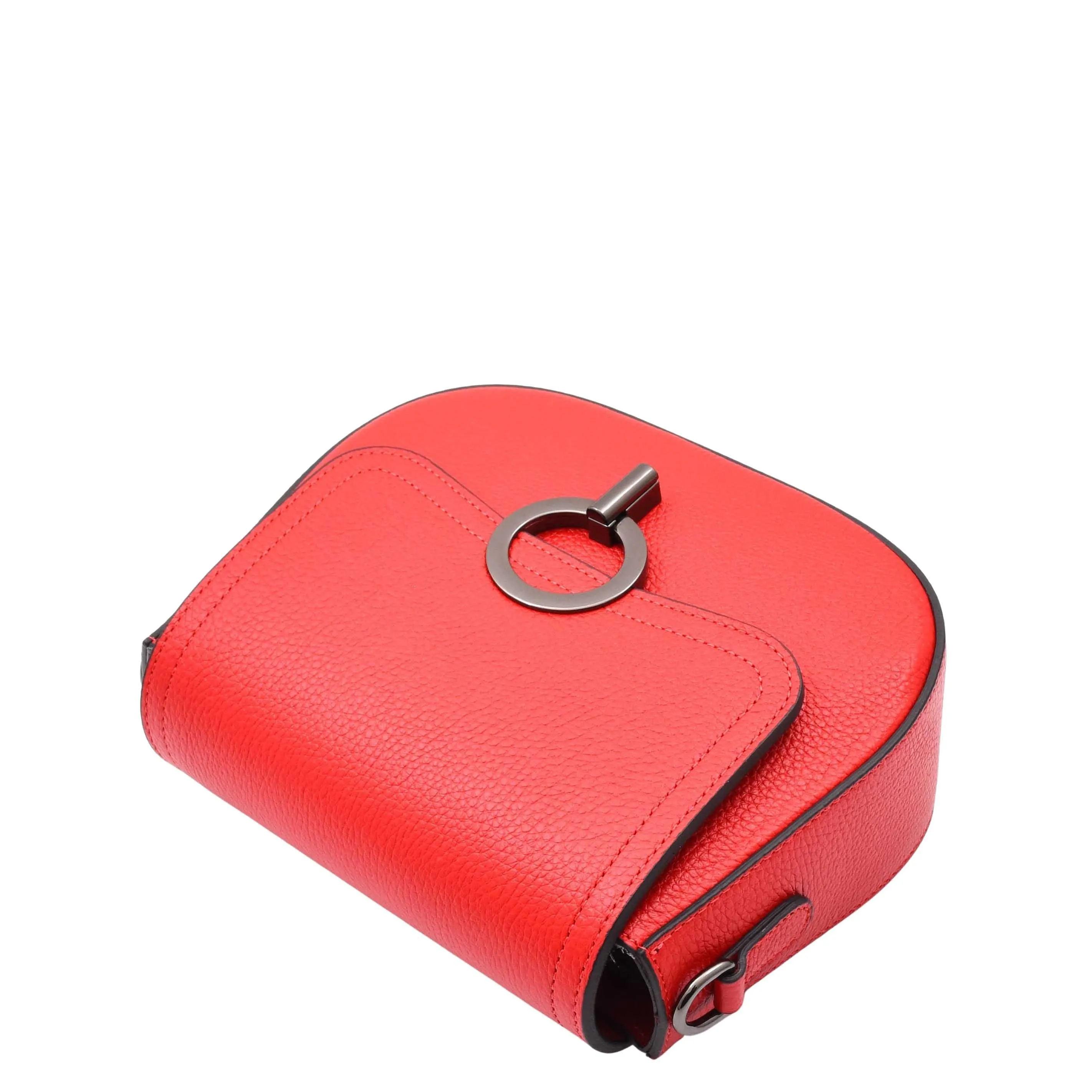 DR578 Women's Genuine Leather Small Sized Cross Body Bag Red
