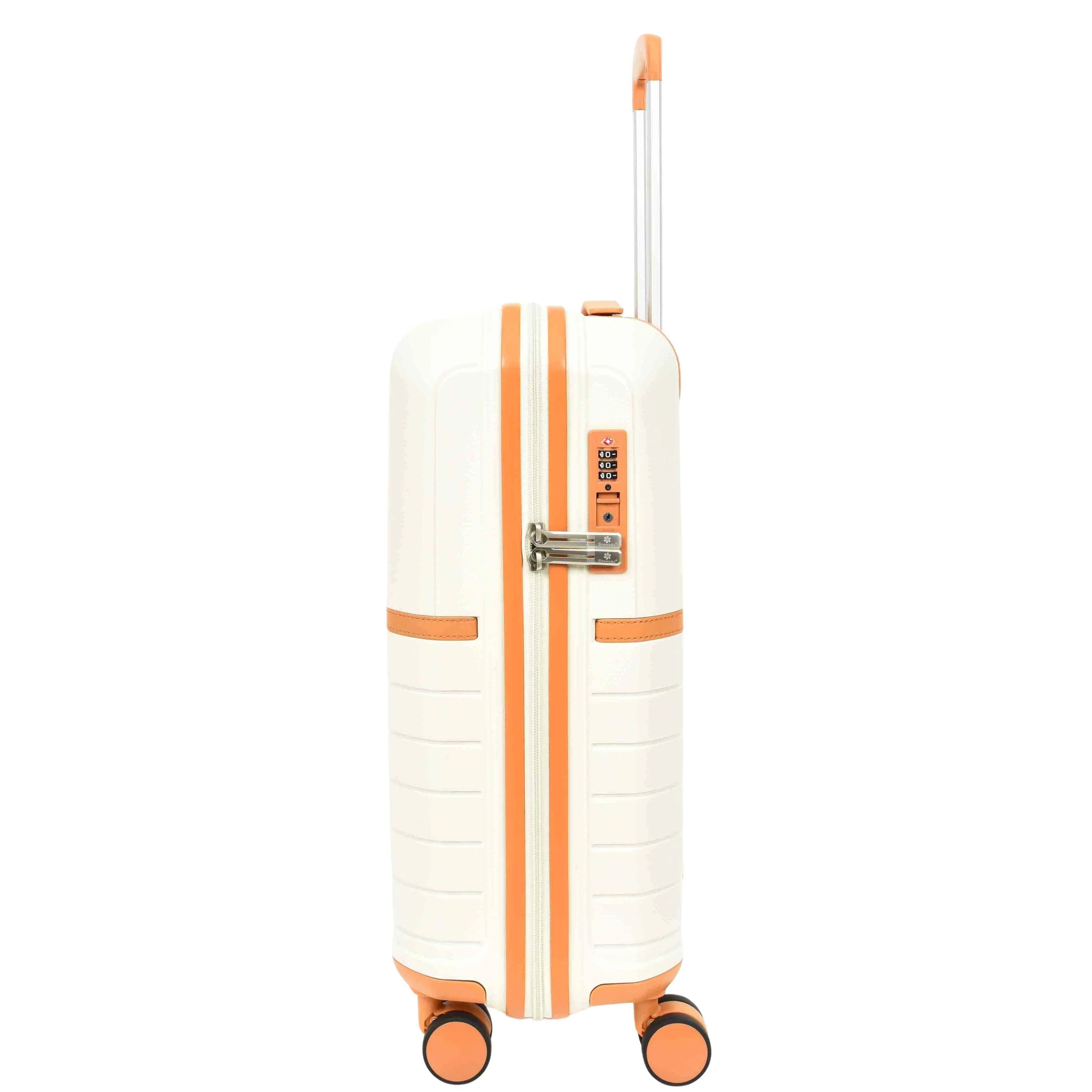 DR626 Hard Shell Expandable Suitcases Wheeled Luggage Milky