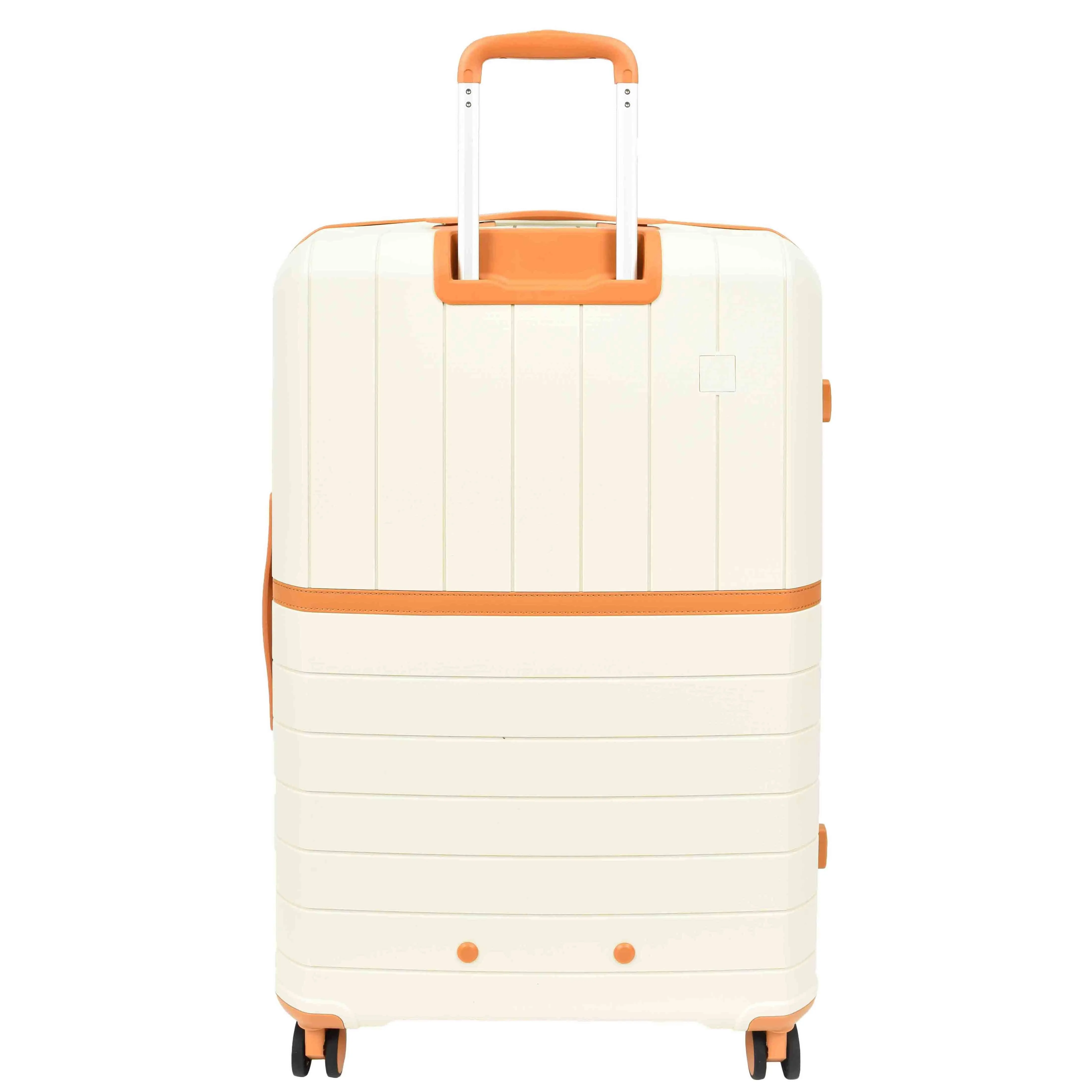 DR626 Hard Shell Expandable Suitcases Wheeled Luggage Milky