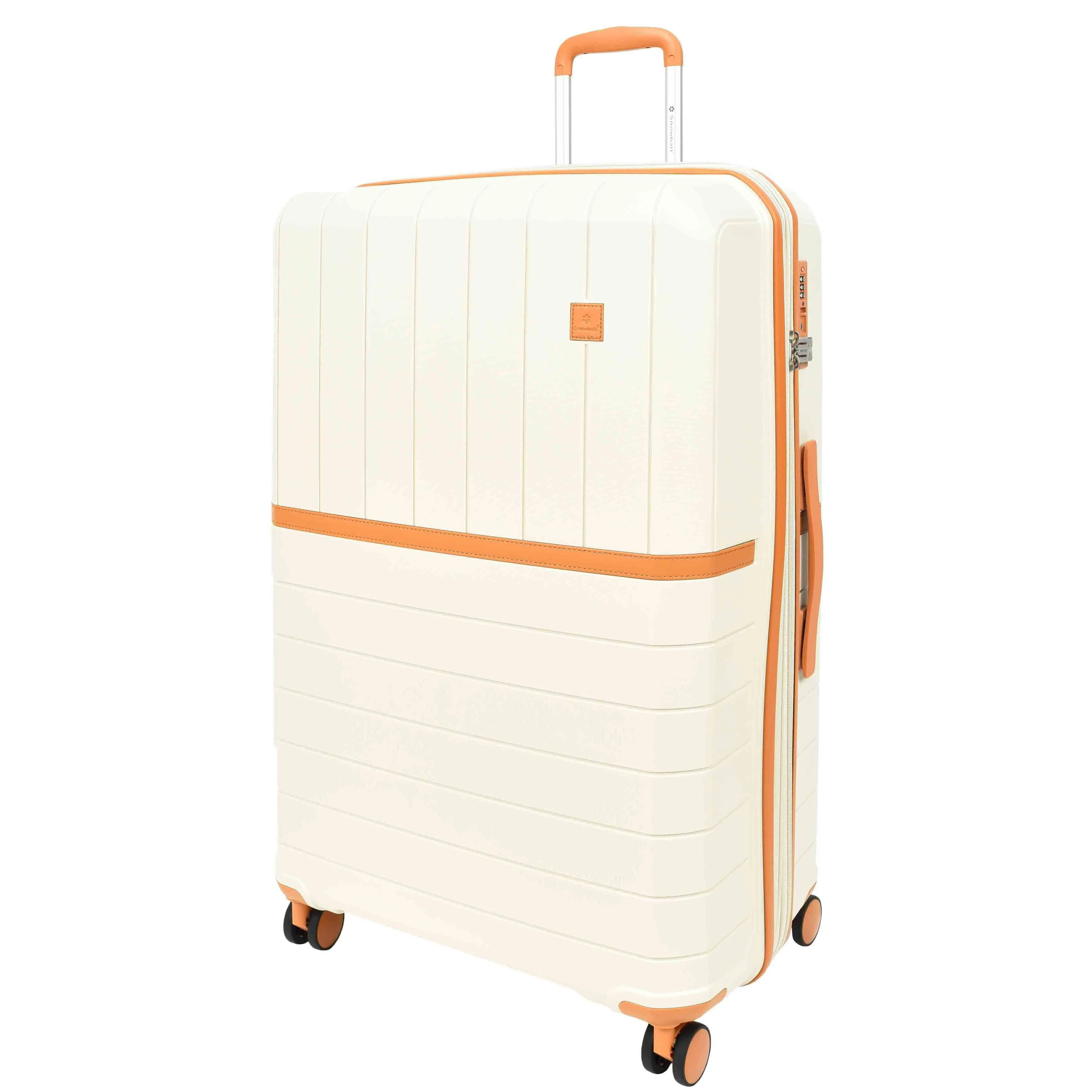 DR626 Hard Shell Expandable Suitcases Wheeled Luggage Milky
