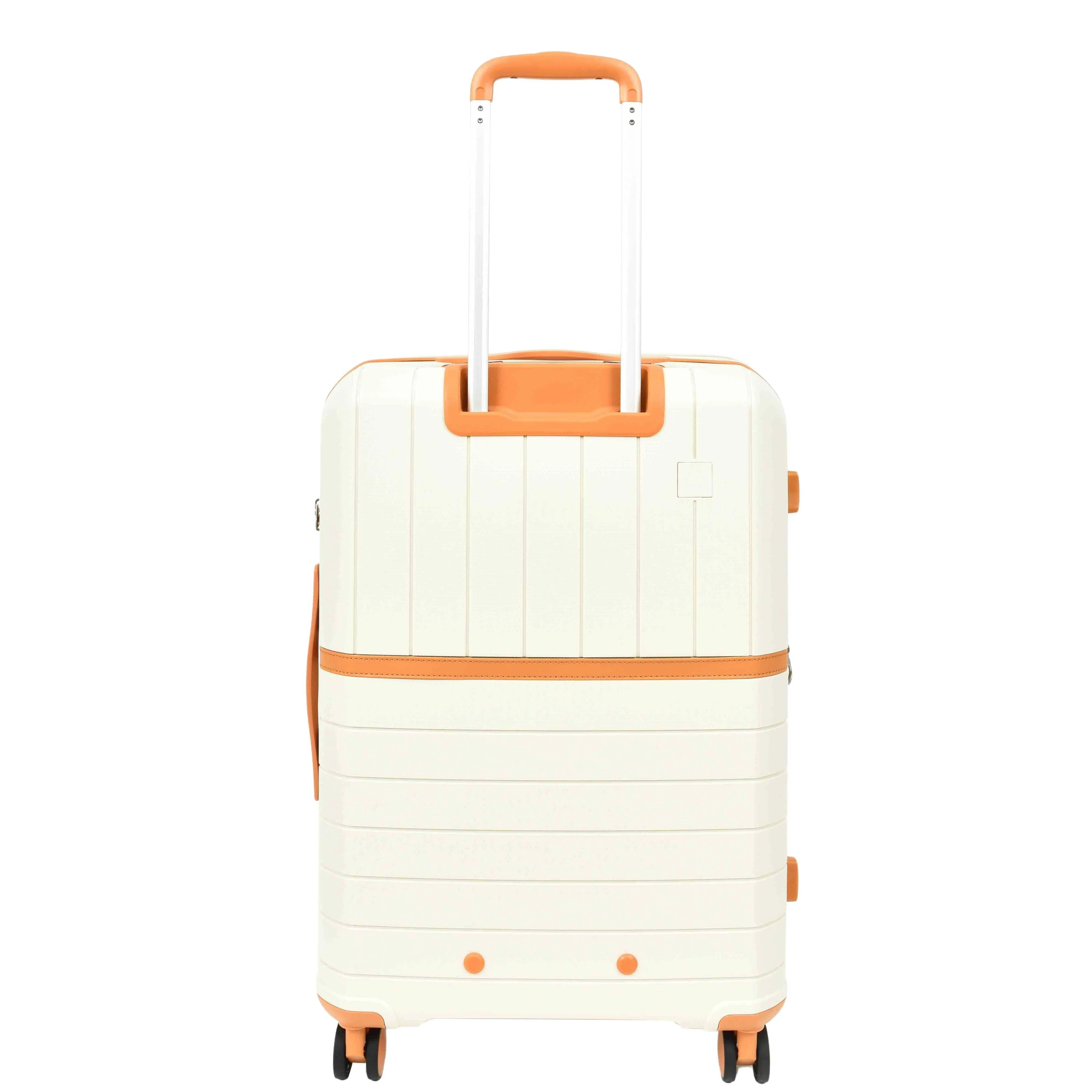 DR626 Hard Shell Expandable Suitcases Wheeled Luggage Milky
