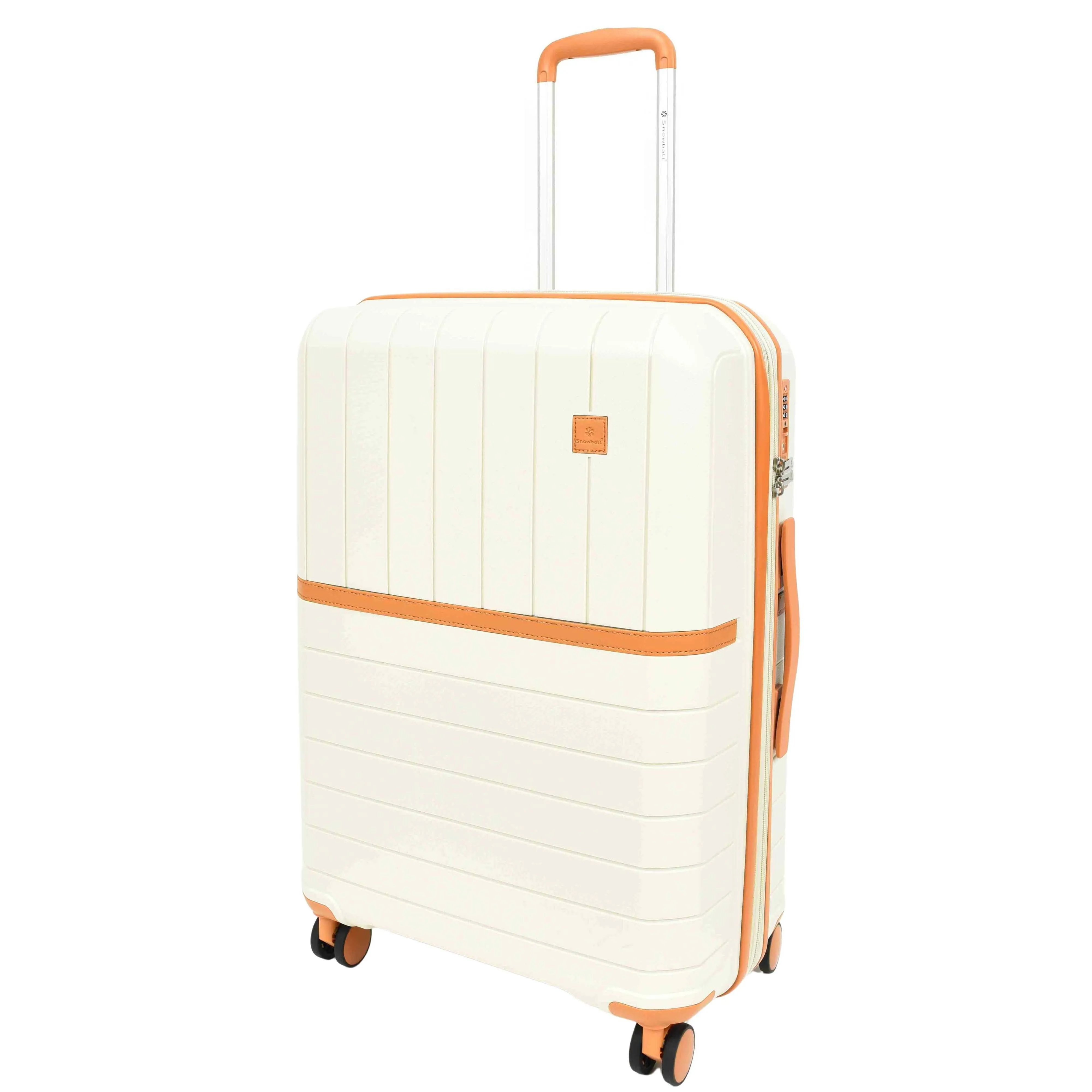 DR626 Hard Shell Expandable Suitcases Wheeled Luggage Milky
