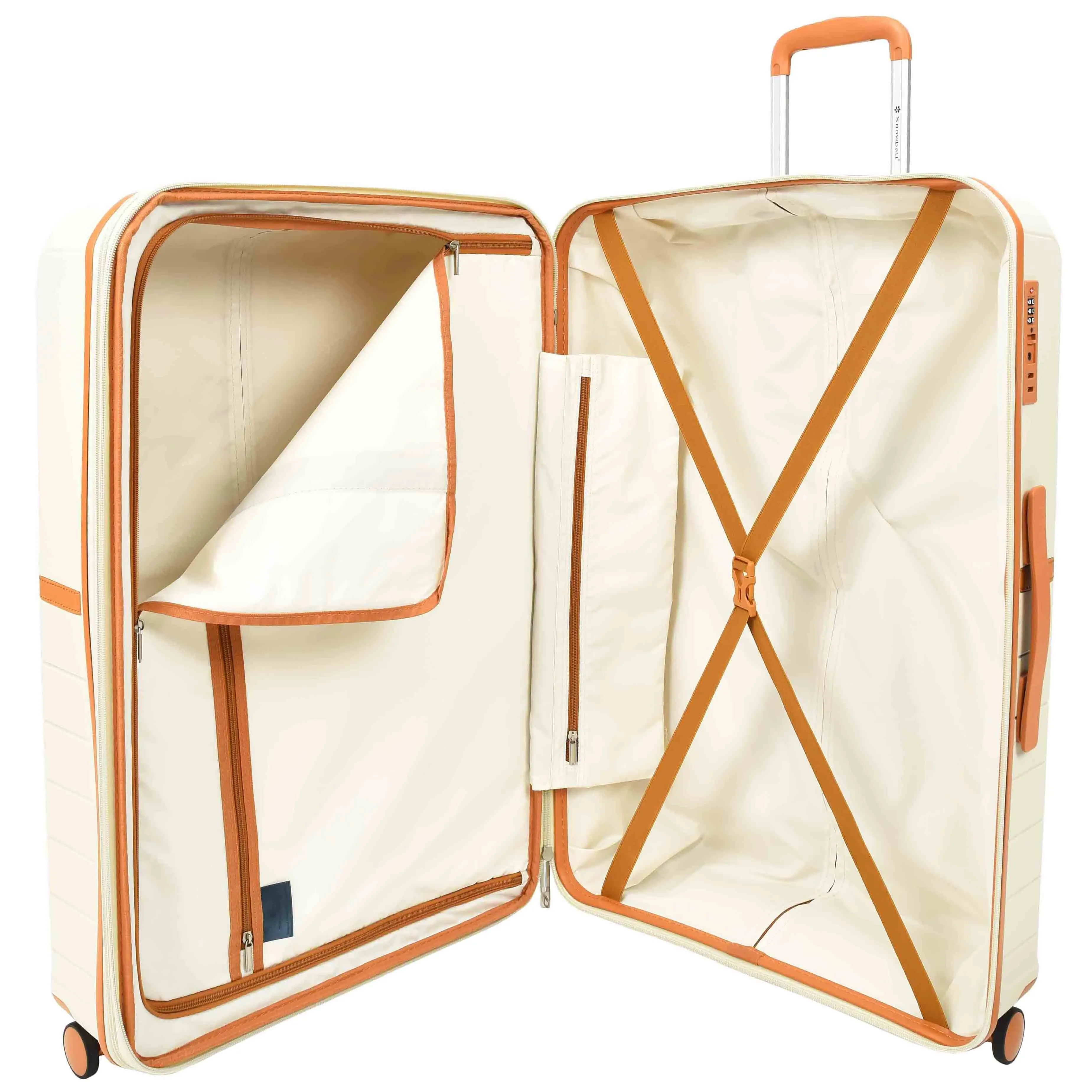 DR626 Hard Shell Expandable Suitcases Wheeled Luggage Milky