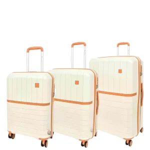 DR626 Hard Shell Expandable Suitcases Wheeled Luggage Milky