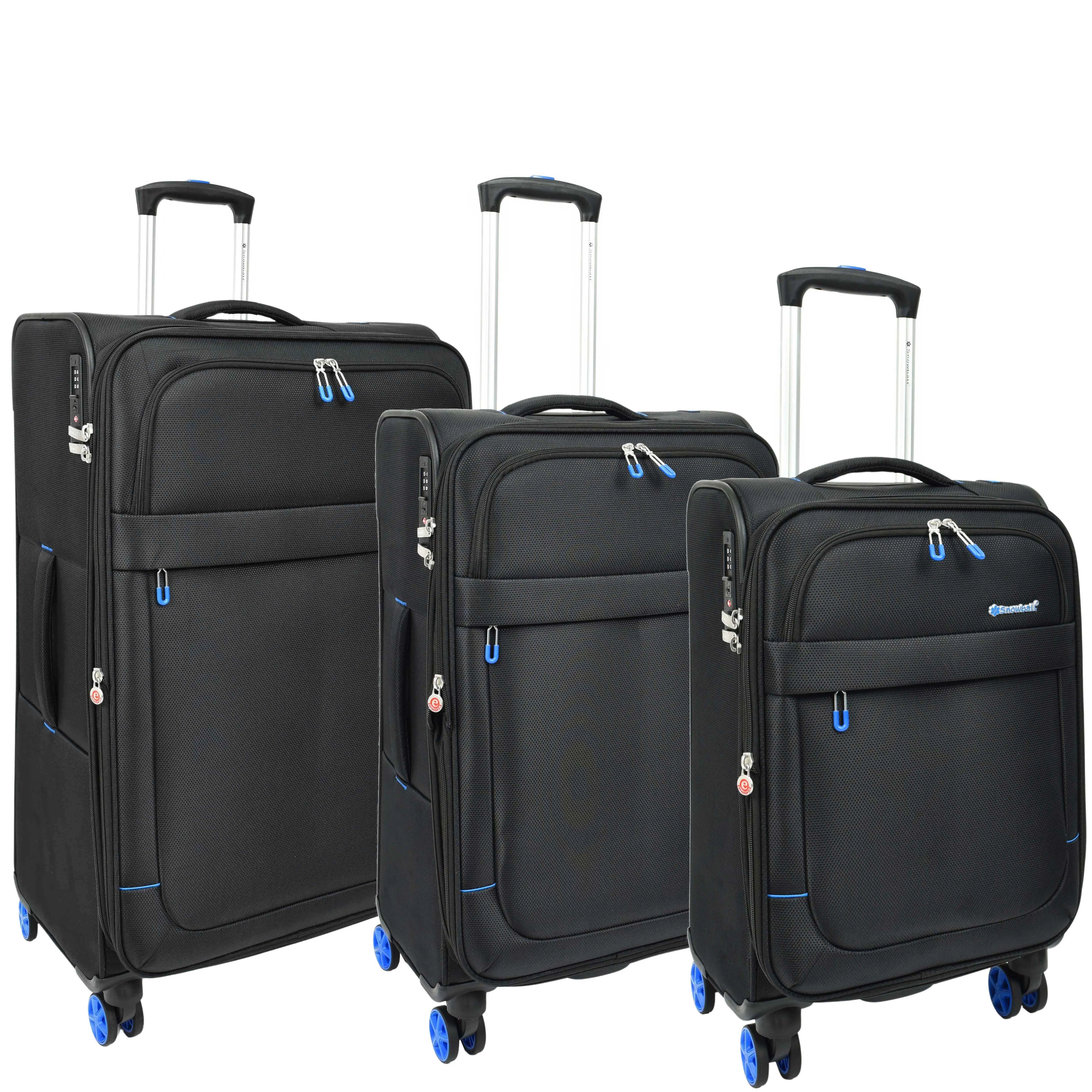 DR627 Eight Spinner Wheeled Soft Expandable Suitcase Black