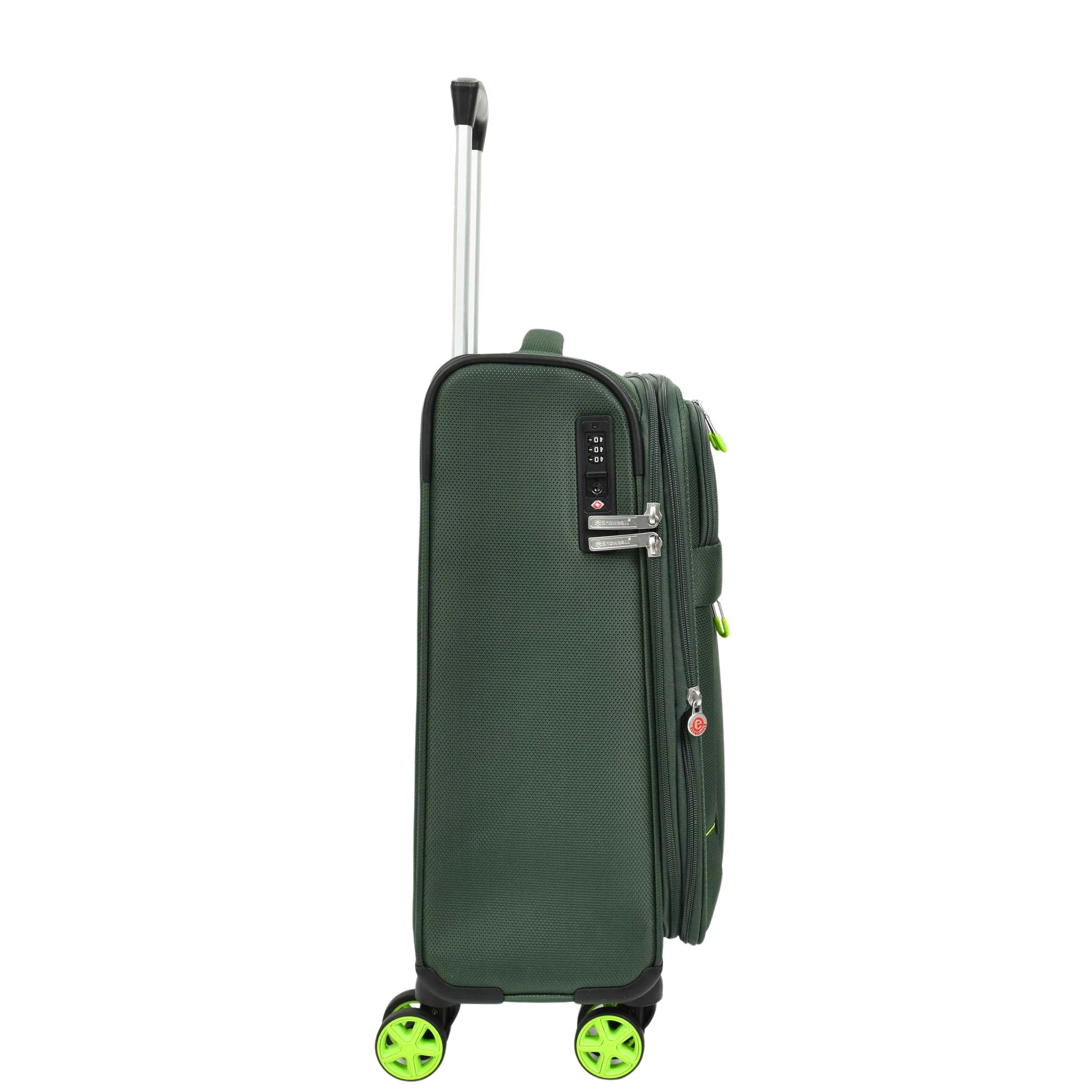 DR627 Eight Spinner Wheeled Soft Expandable Suitcase Green