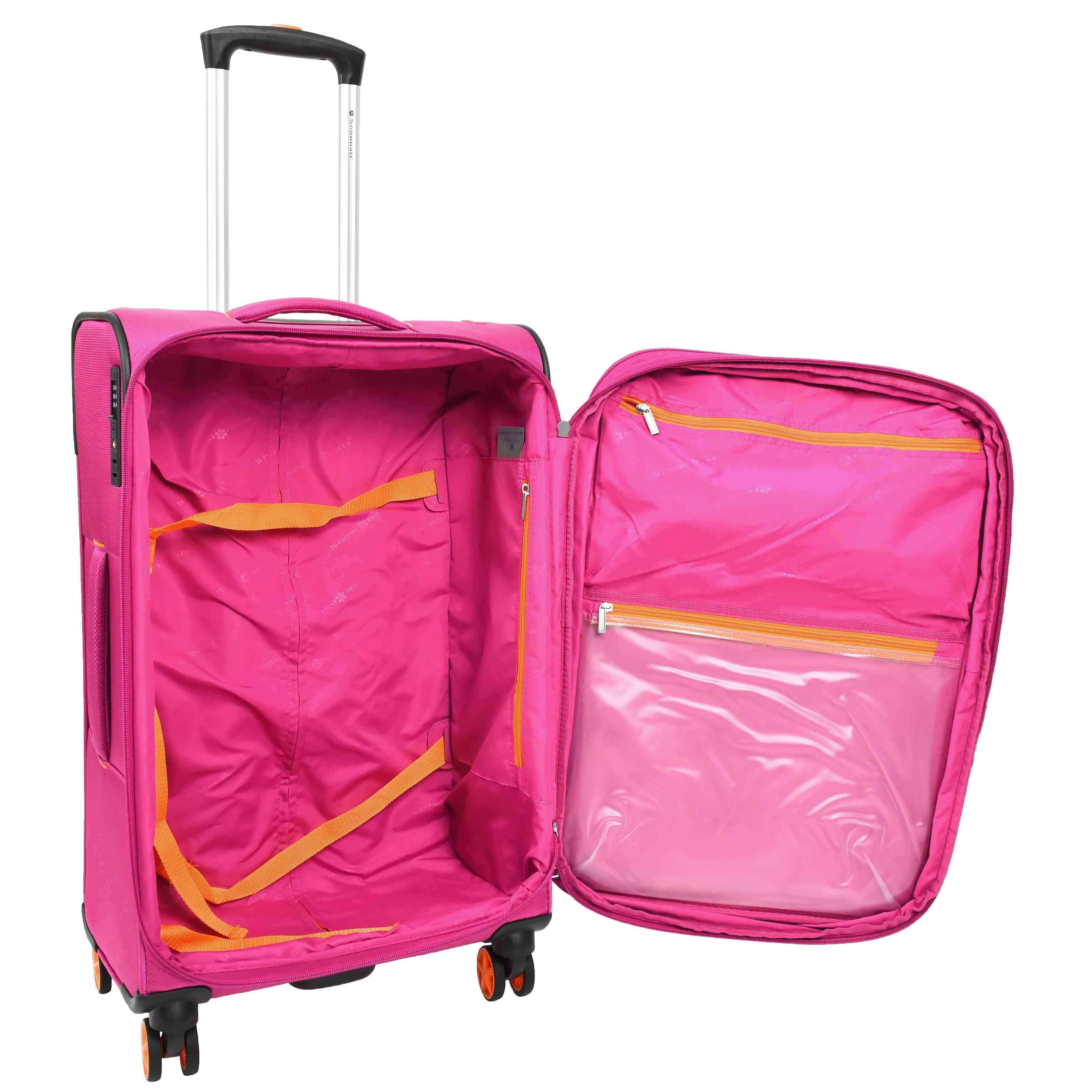 DR627 Eight Spinner Wheeled Soft Expandable Suitcase Pink
