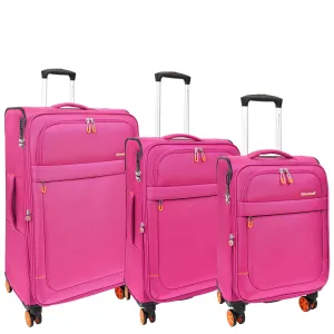 DR627 Eight Spinner Wheeled Soft Expandable Suitcase Pink