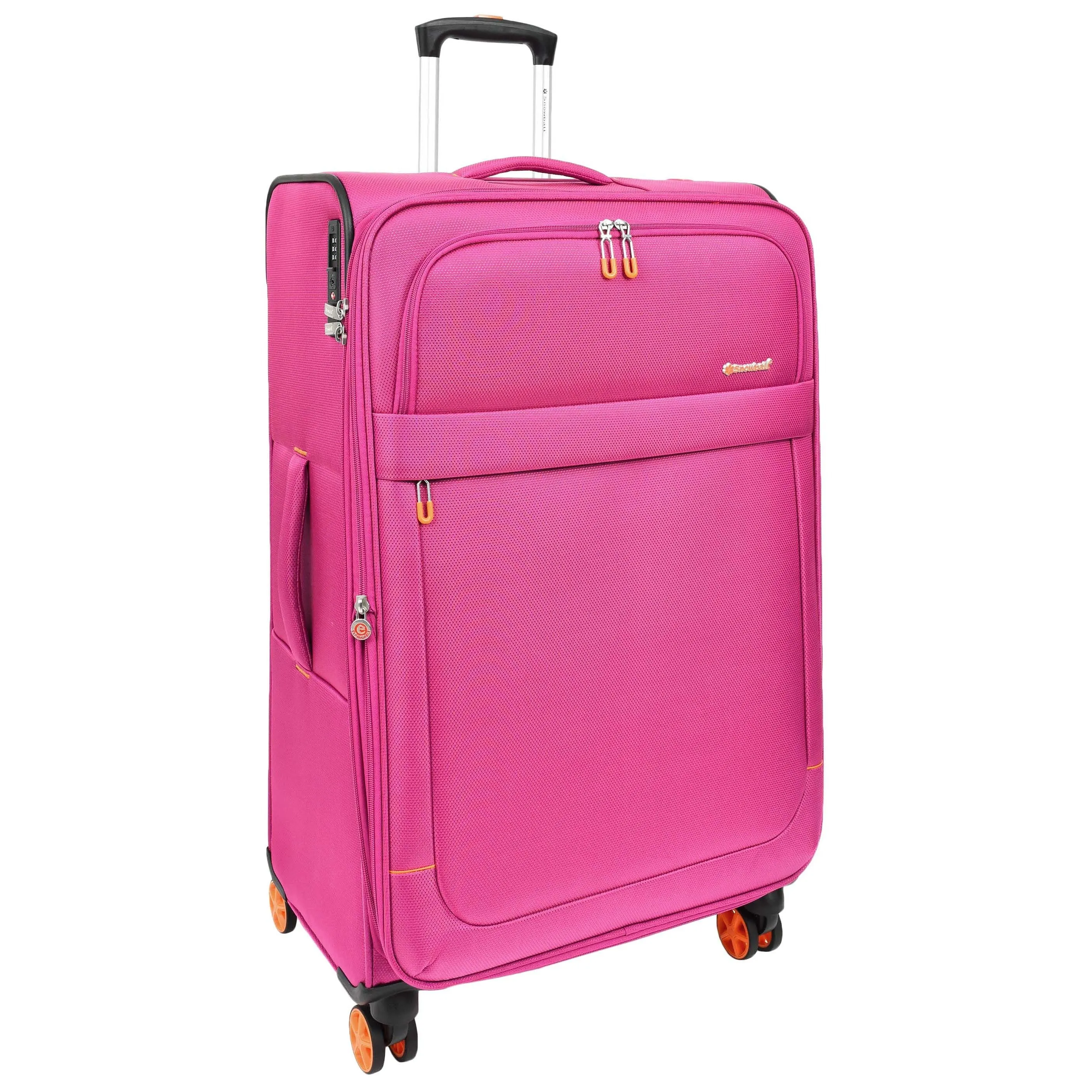 DR627 Eight Spinner Wheeled Soft Expandable Suitcase Pink