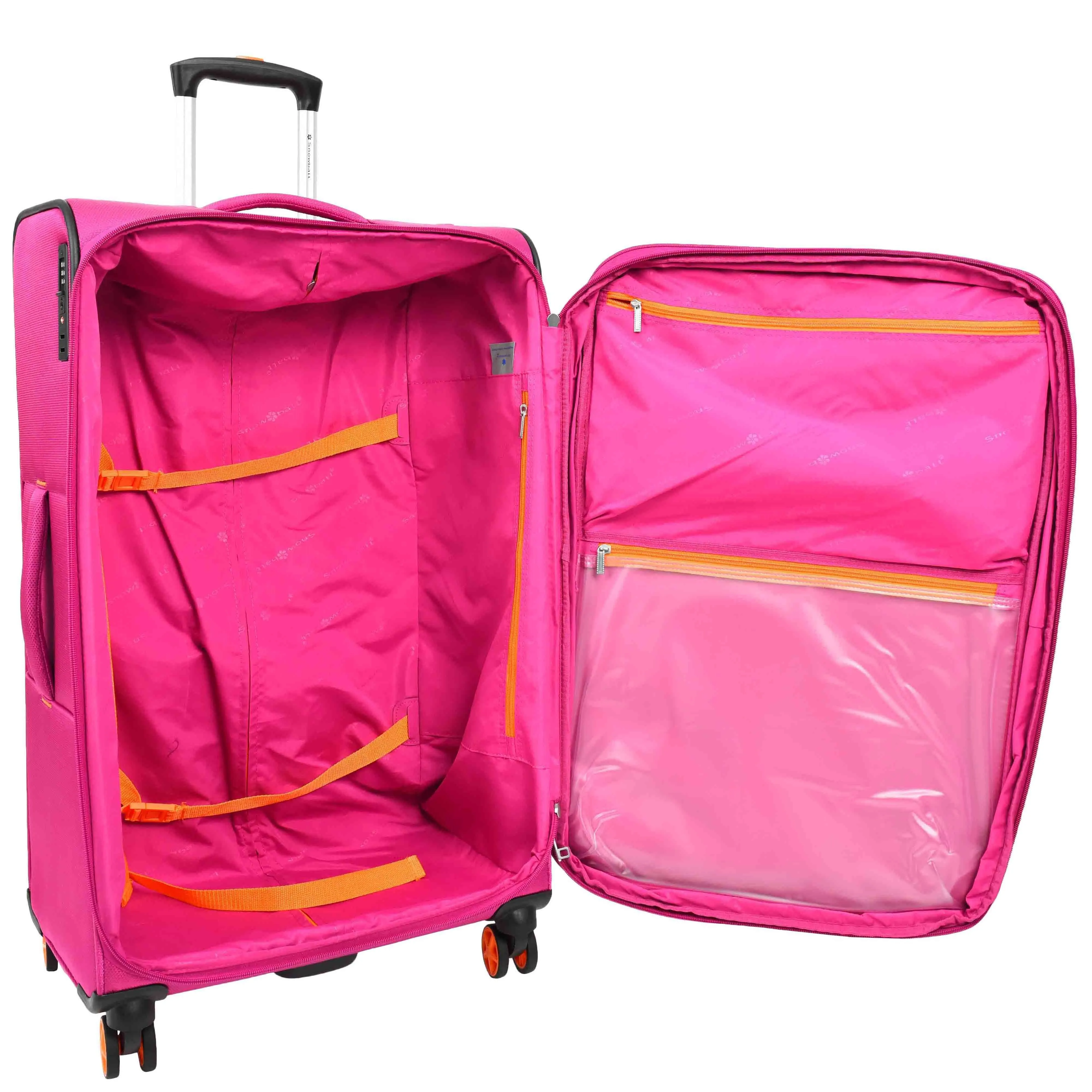 DR627 Eight Spinner Wheeled Soft Expandable Suitcase Pink