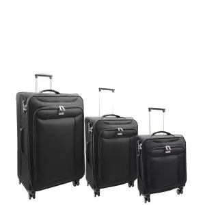 DR644 Soft Luggage Four Wheeled Suitcase With TSA Lock Black