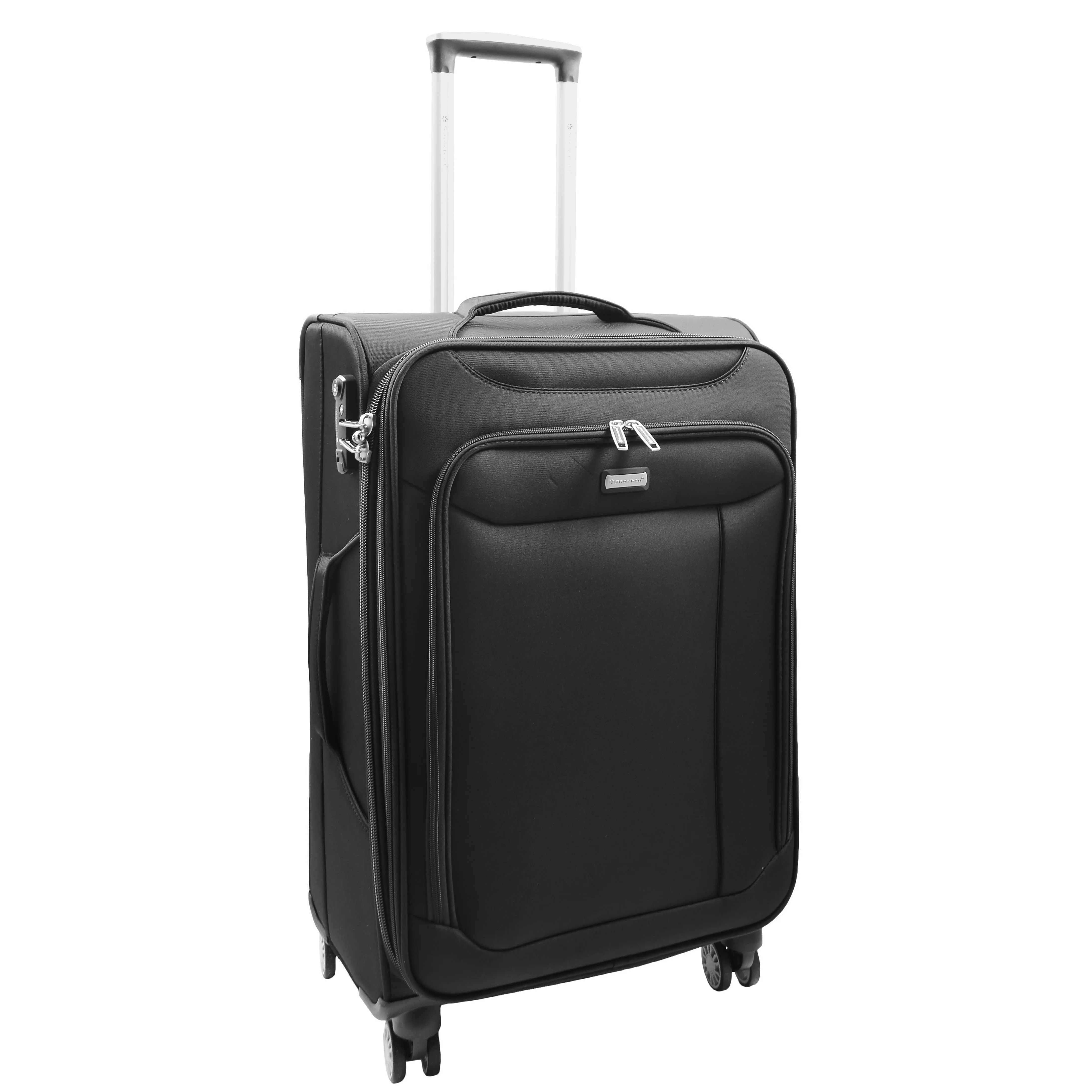 DR644 Soft Luggage Four Wheeled Suitcase With TSA Lock Black