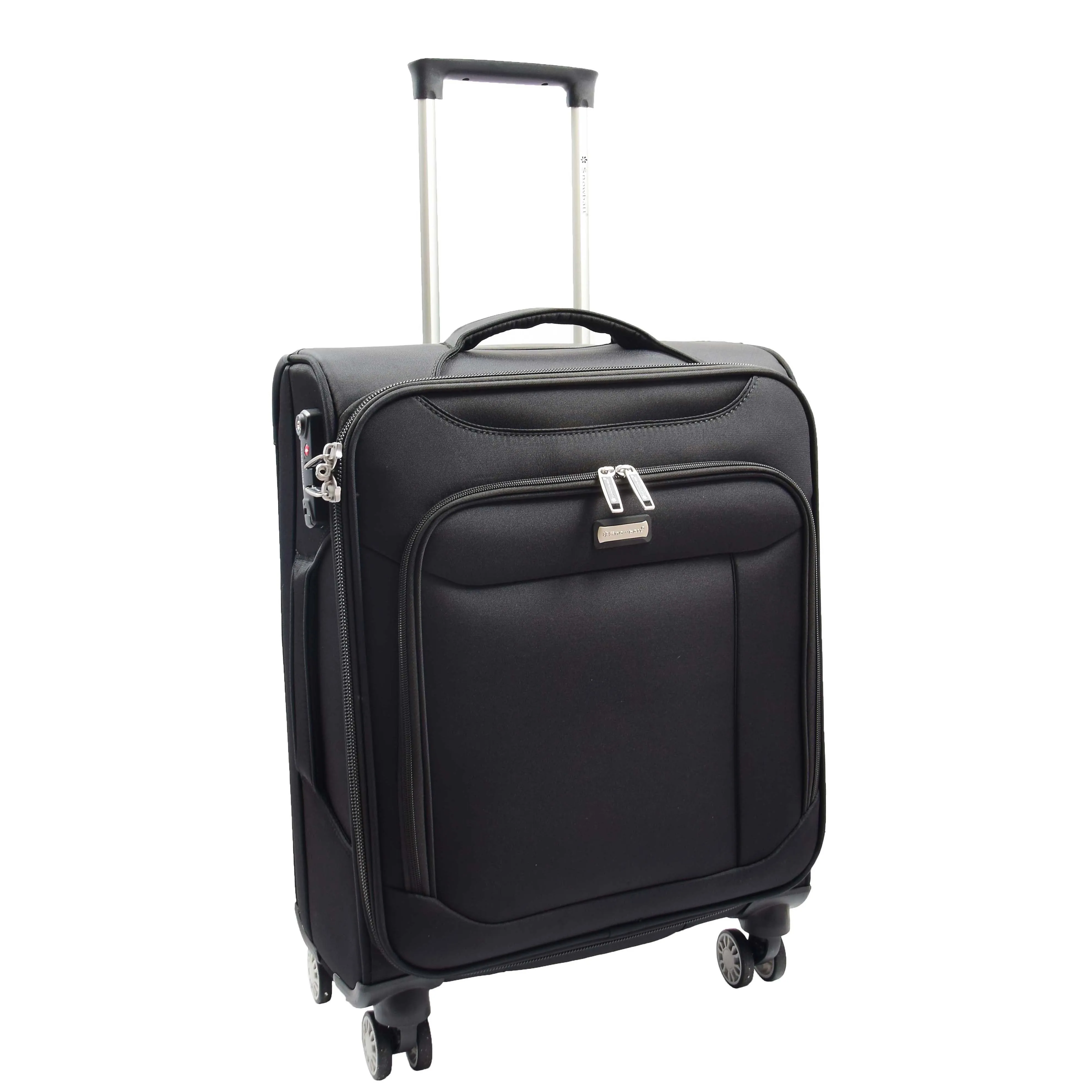 DR644 Soft Luggage Four Wheeled Suitcase With TSA Lock Black