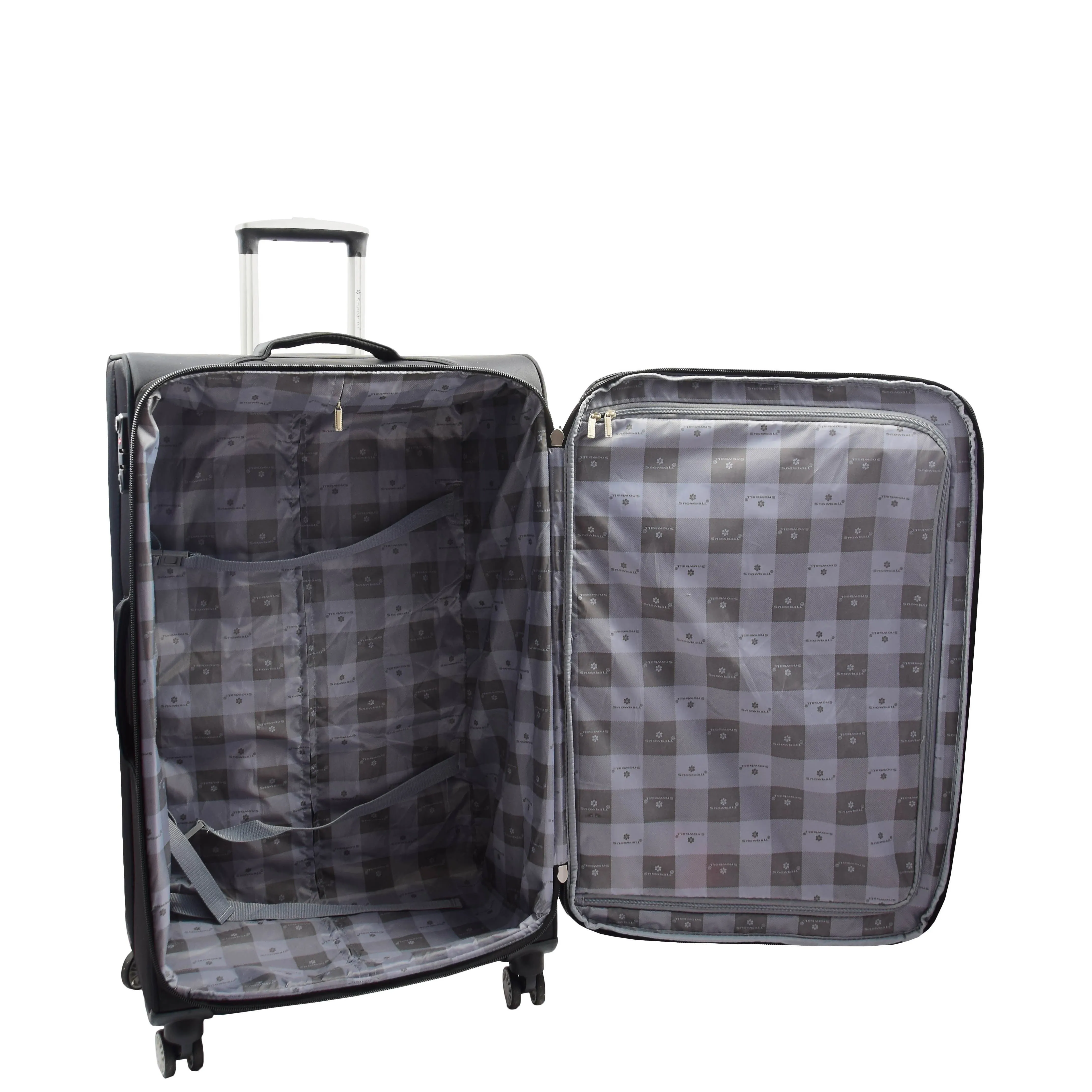 DR644 Soft Luggage Four Wheeled Suitcase With TSA Lock Black