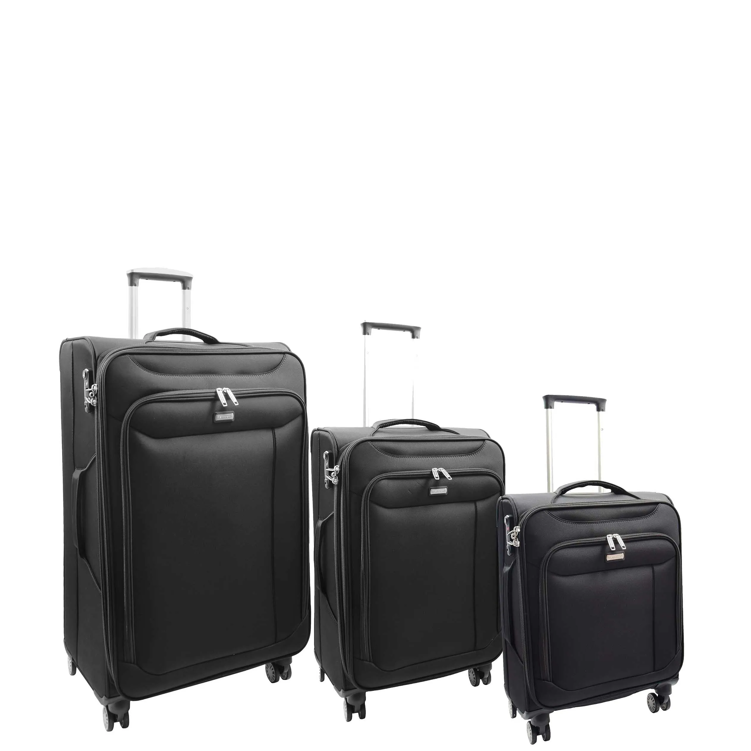 DR644 Soft Luggage Four Wheeled Suitcase With TSA Lock Black